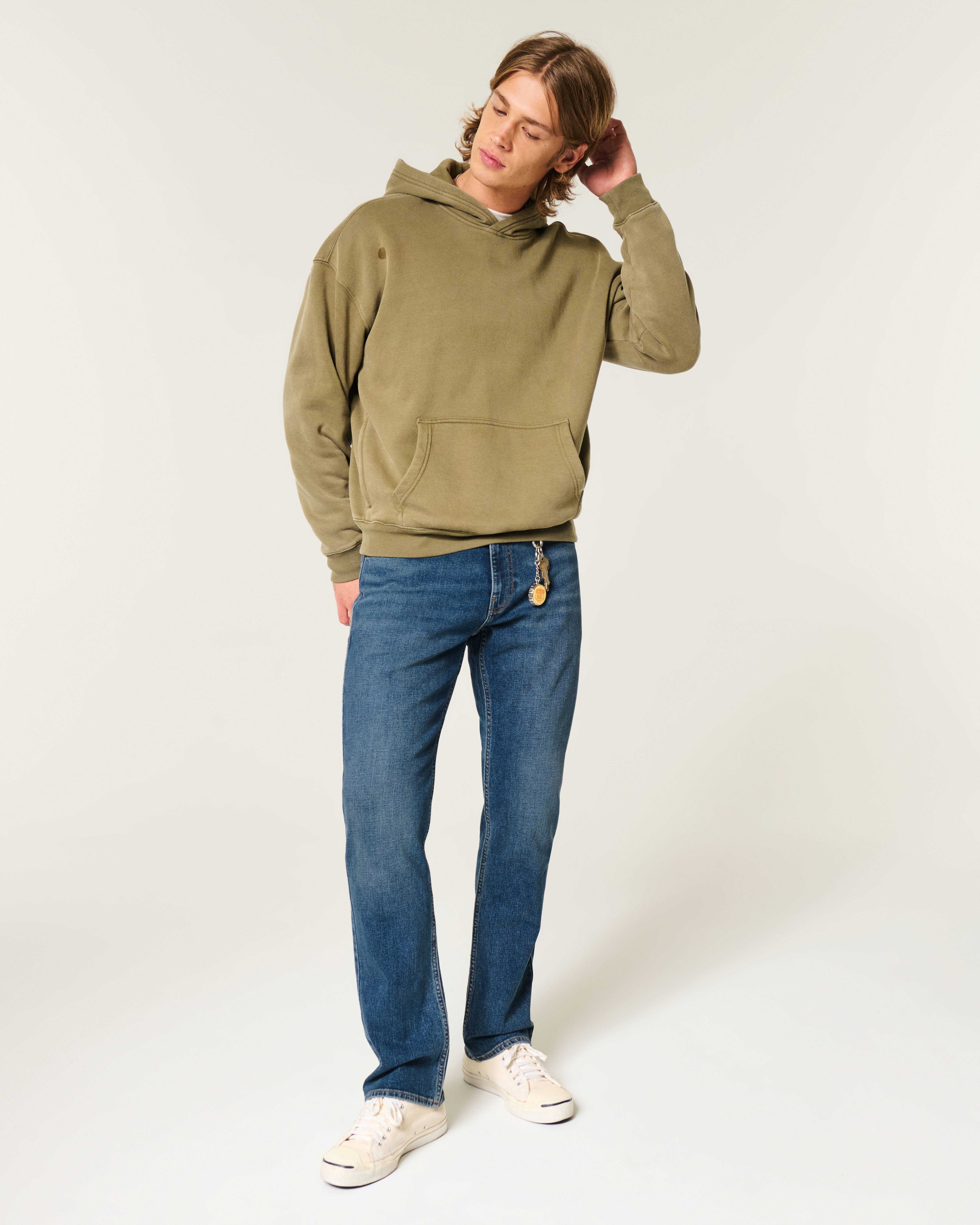 Мужские джинсы Hollister Washed Grey Slim Straight Jeans — фото 2