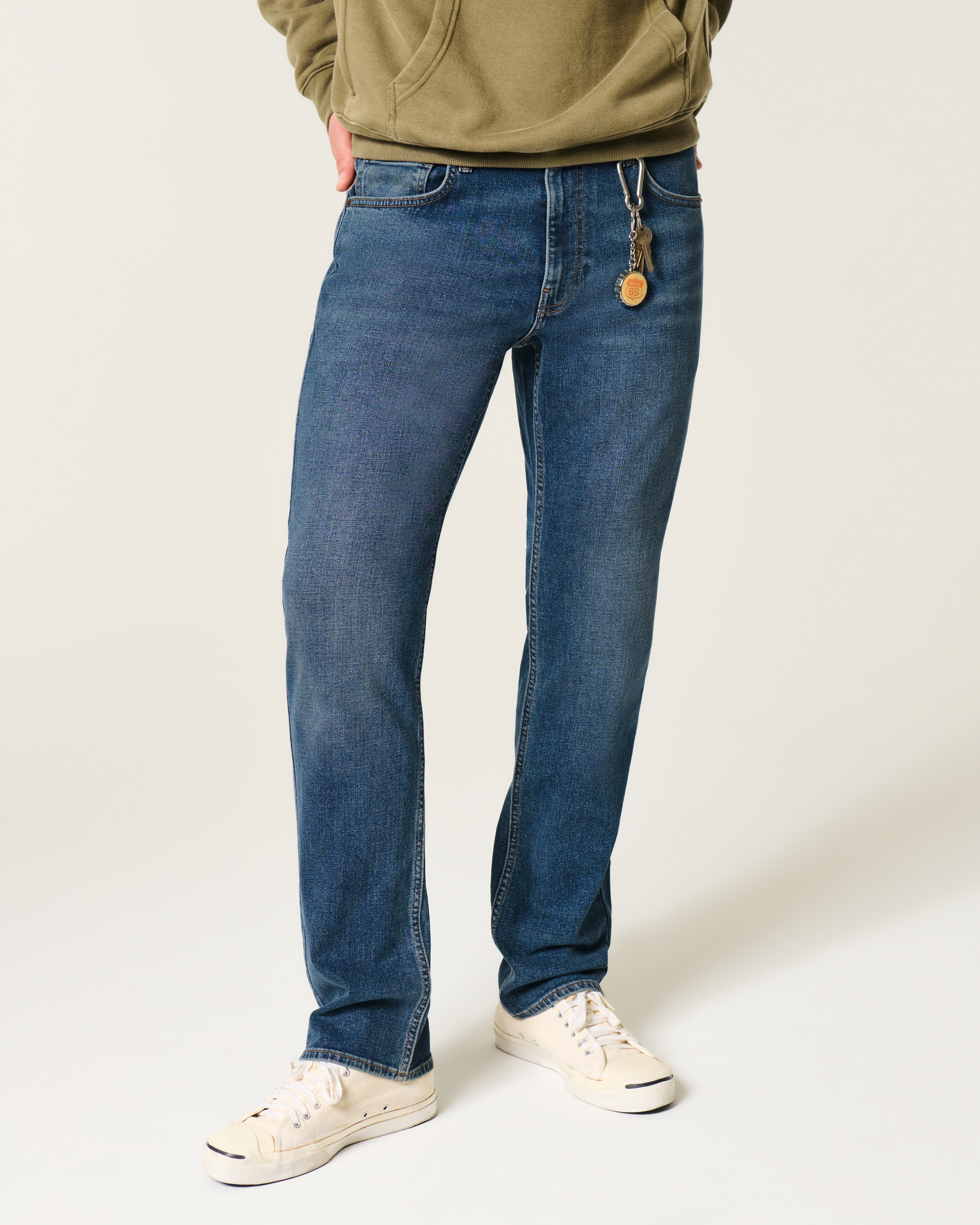 Мужские джинсы Hollister Washed Grey Slim Straight Jeans — фото 3