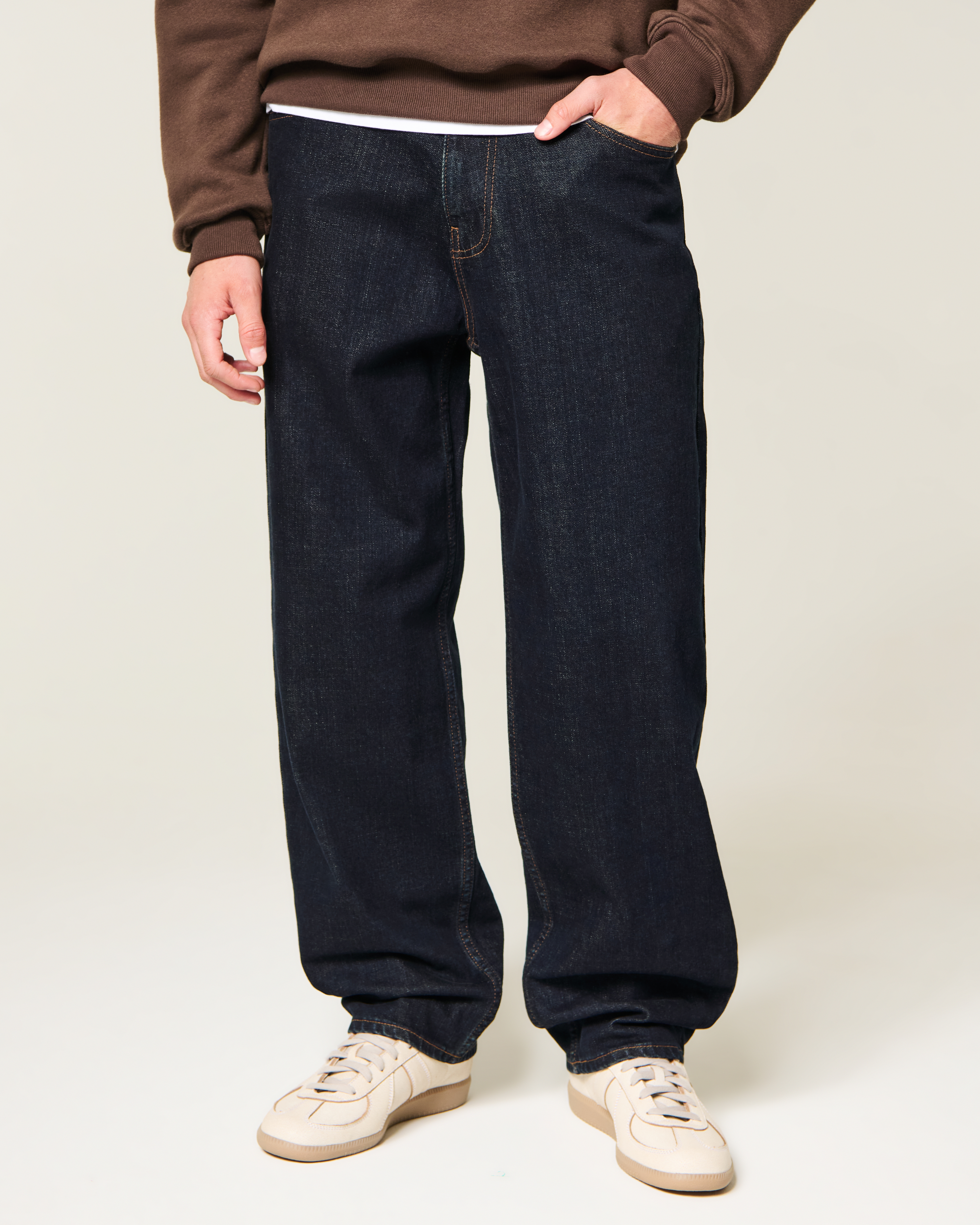 Мужские джинсы Hollister Skater Baggy, цвет: Тёмный — фото 3