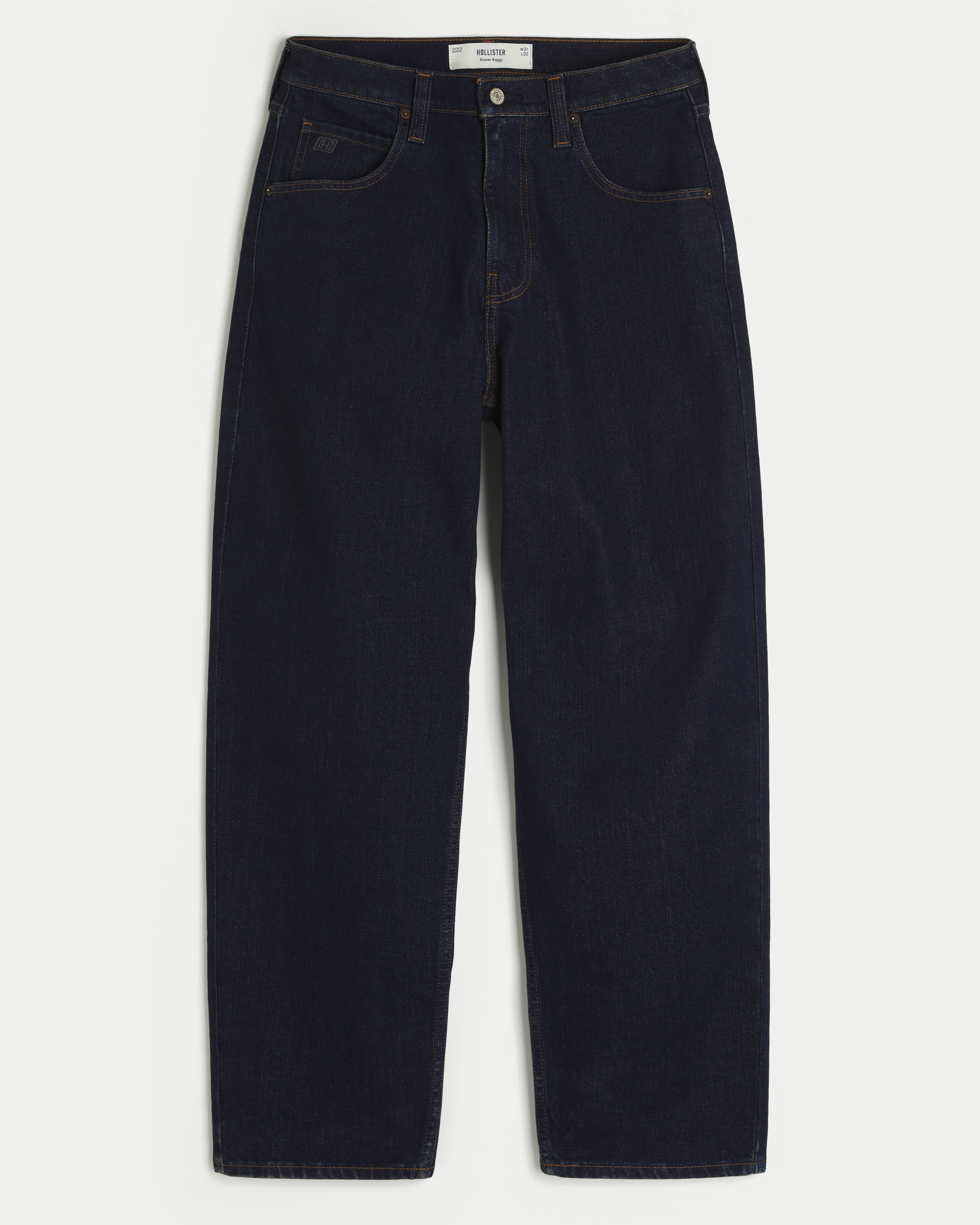 Мужские джинсы Hollister Skater Baggy, цвет: Тёмный