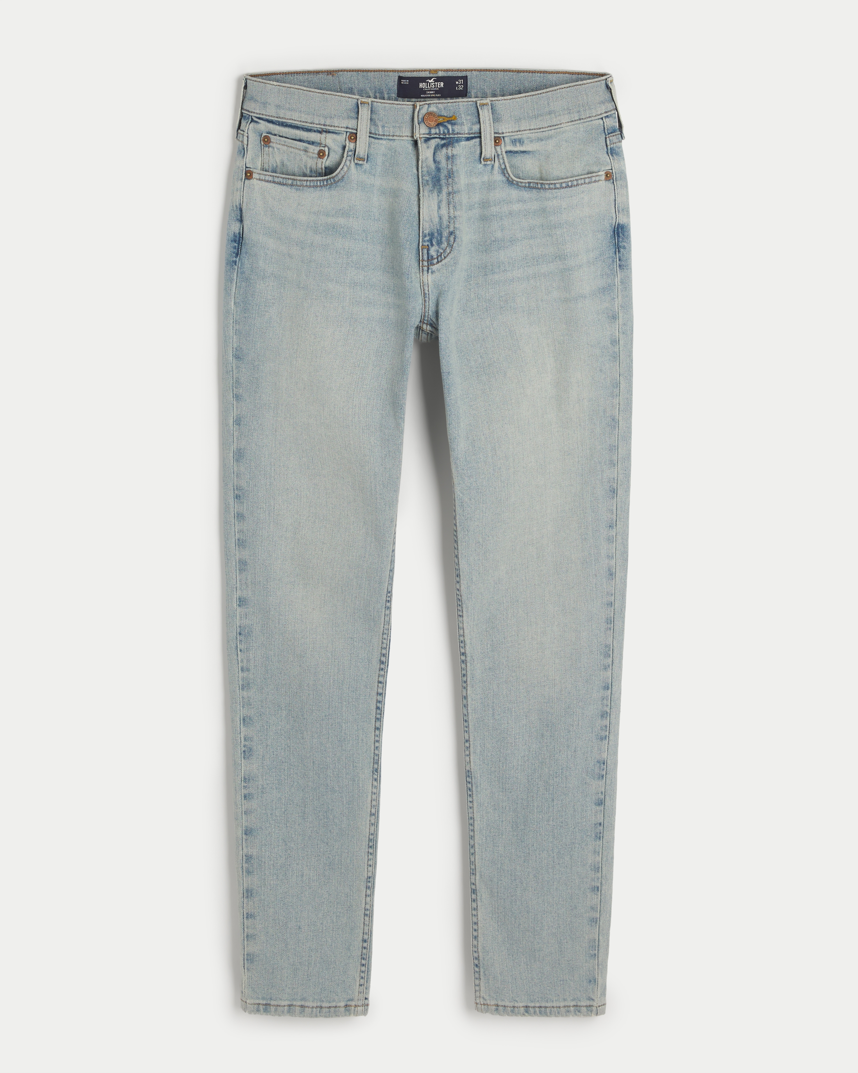 Мужские джинсы Hollister Skinny, цвет: Светлая варка — фото 1