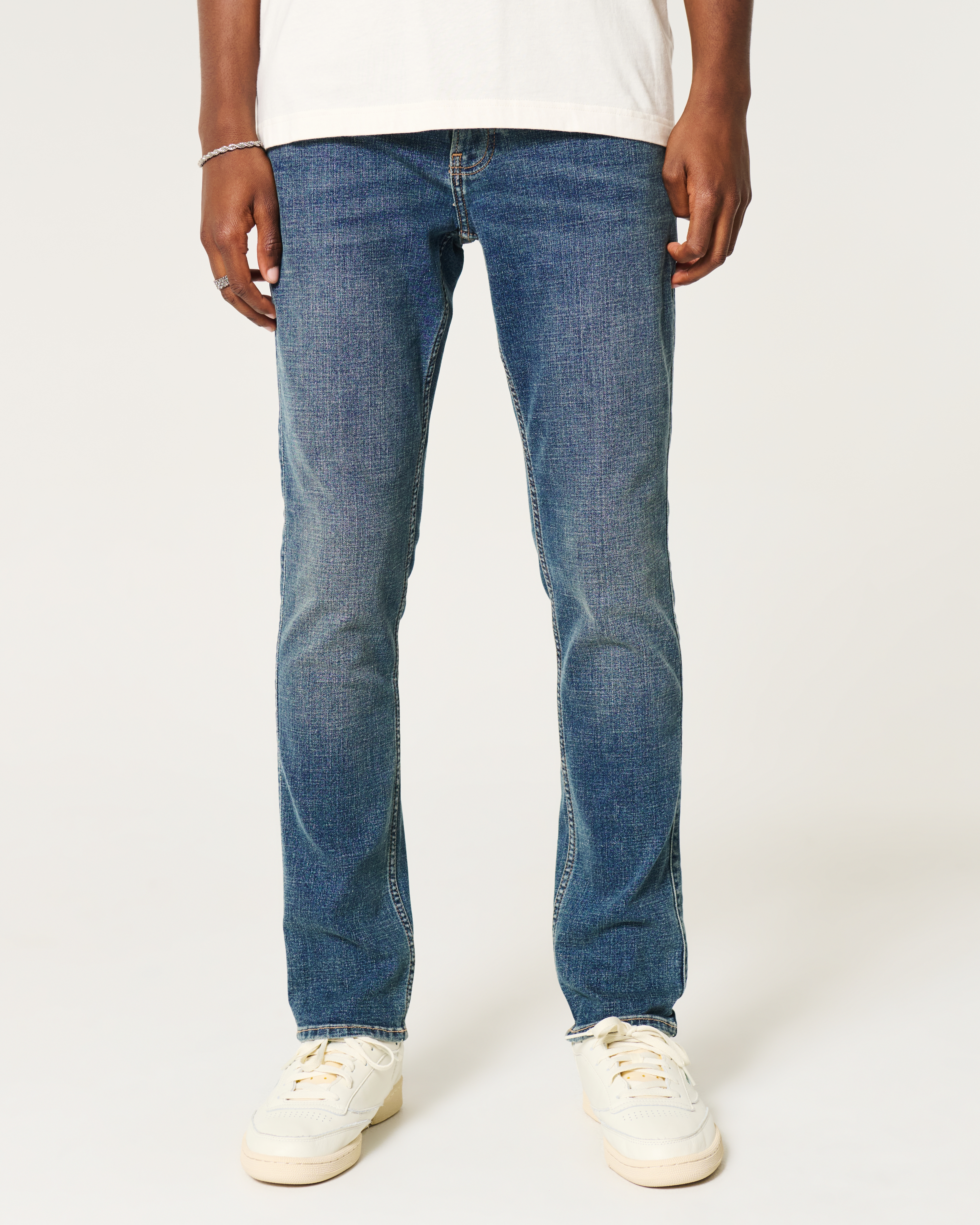 Мужские джинсы Hollister Dark Medium Wash Skinny Jeans — фото 3