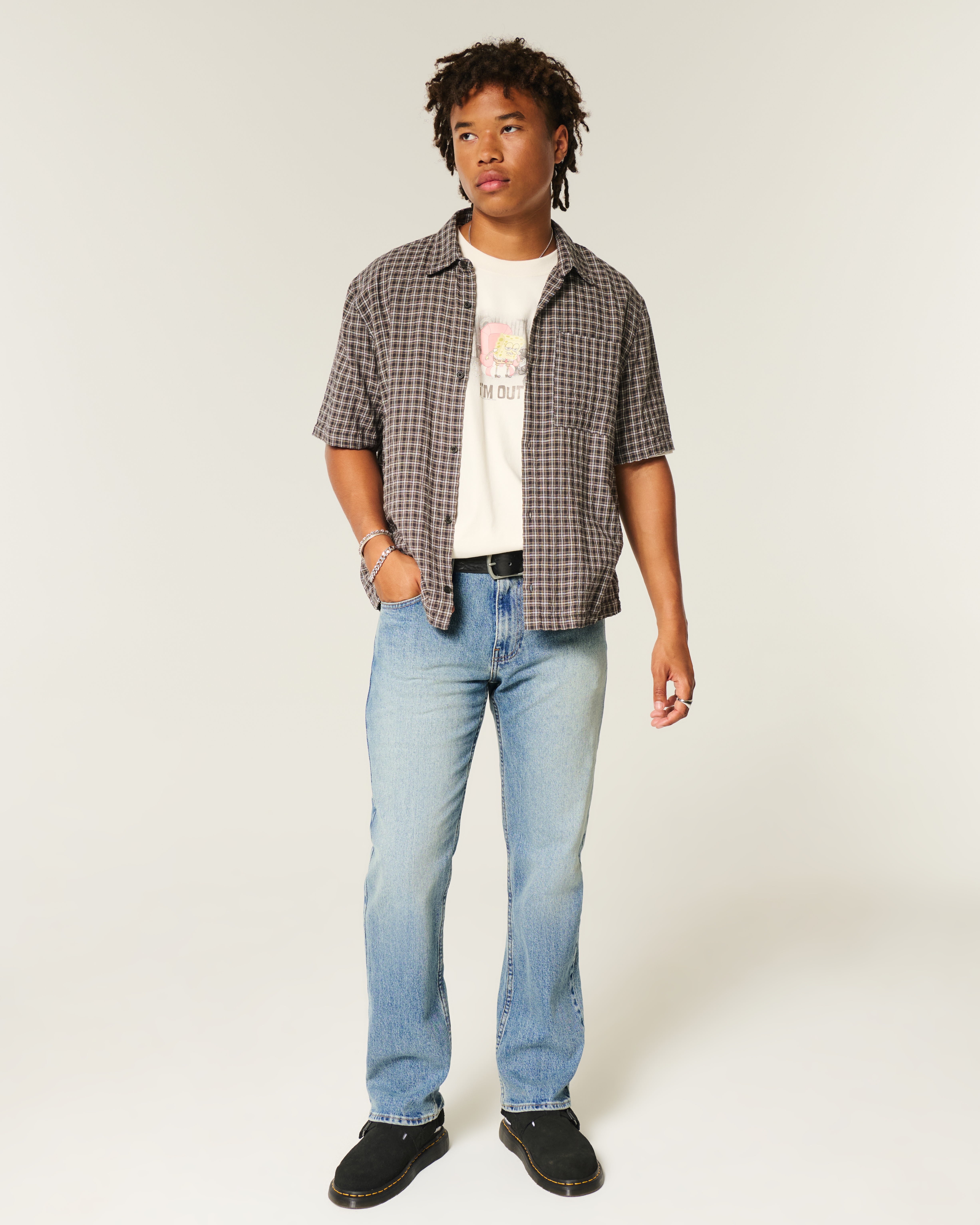 Мужские джинсы Hollister Medium Wash Straight Jeans — фото 2