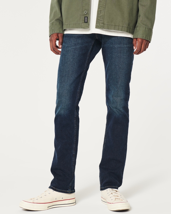 Dark Wash Slim Straight Jeans, Dark Wash