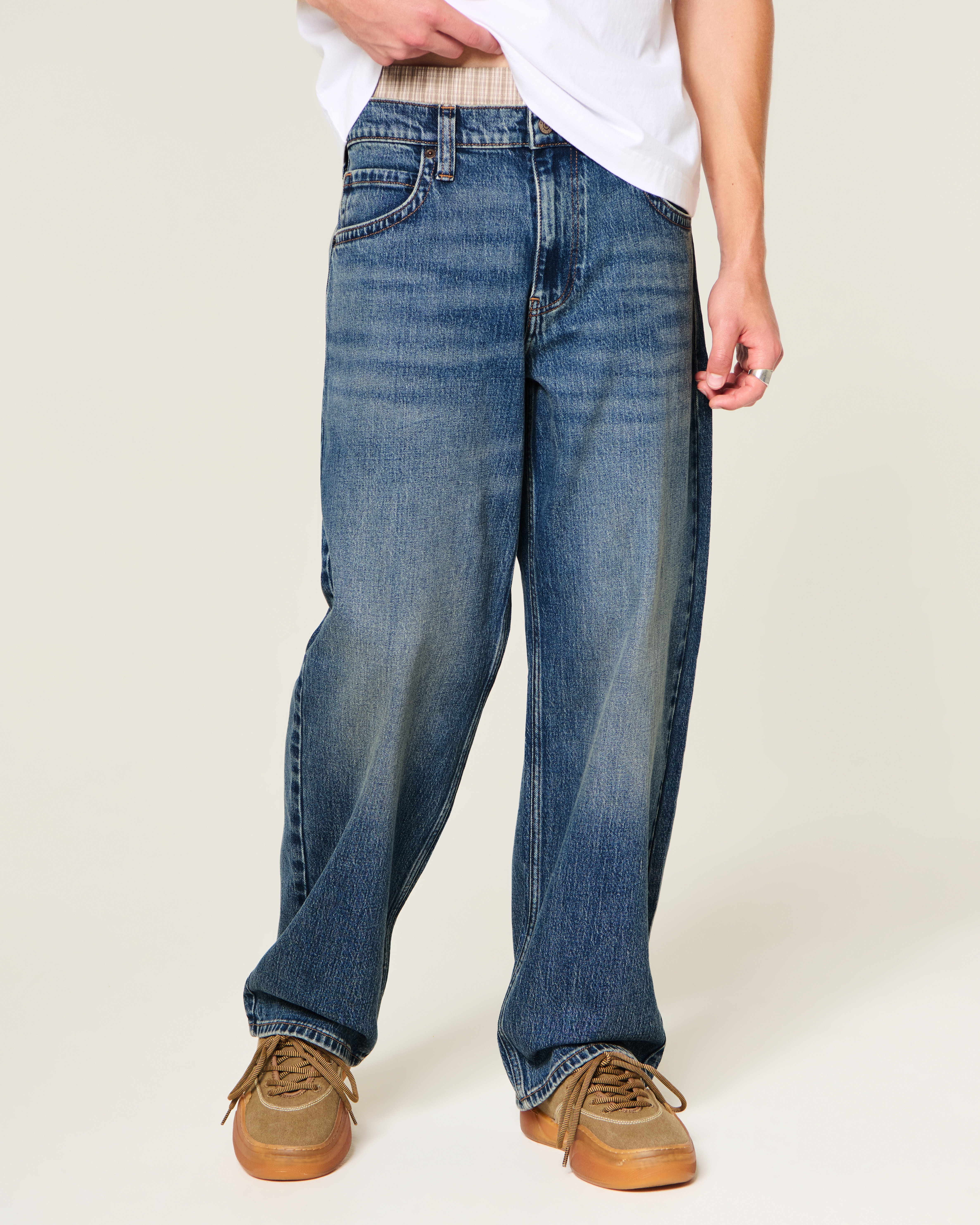 Мужские джинсы Hollister Low-Rise Logo Graphic Baggy Jeans — фото 3