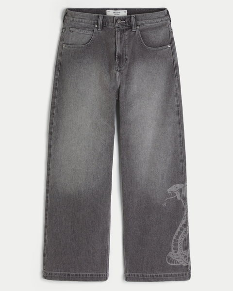 Мужские джинсы Hollister Snake Graphic Super Baggy Jeans