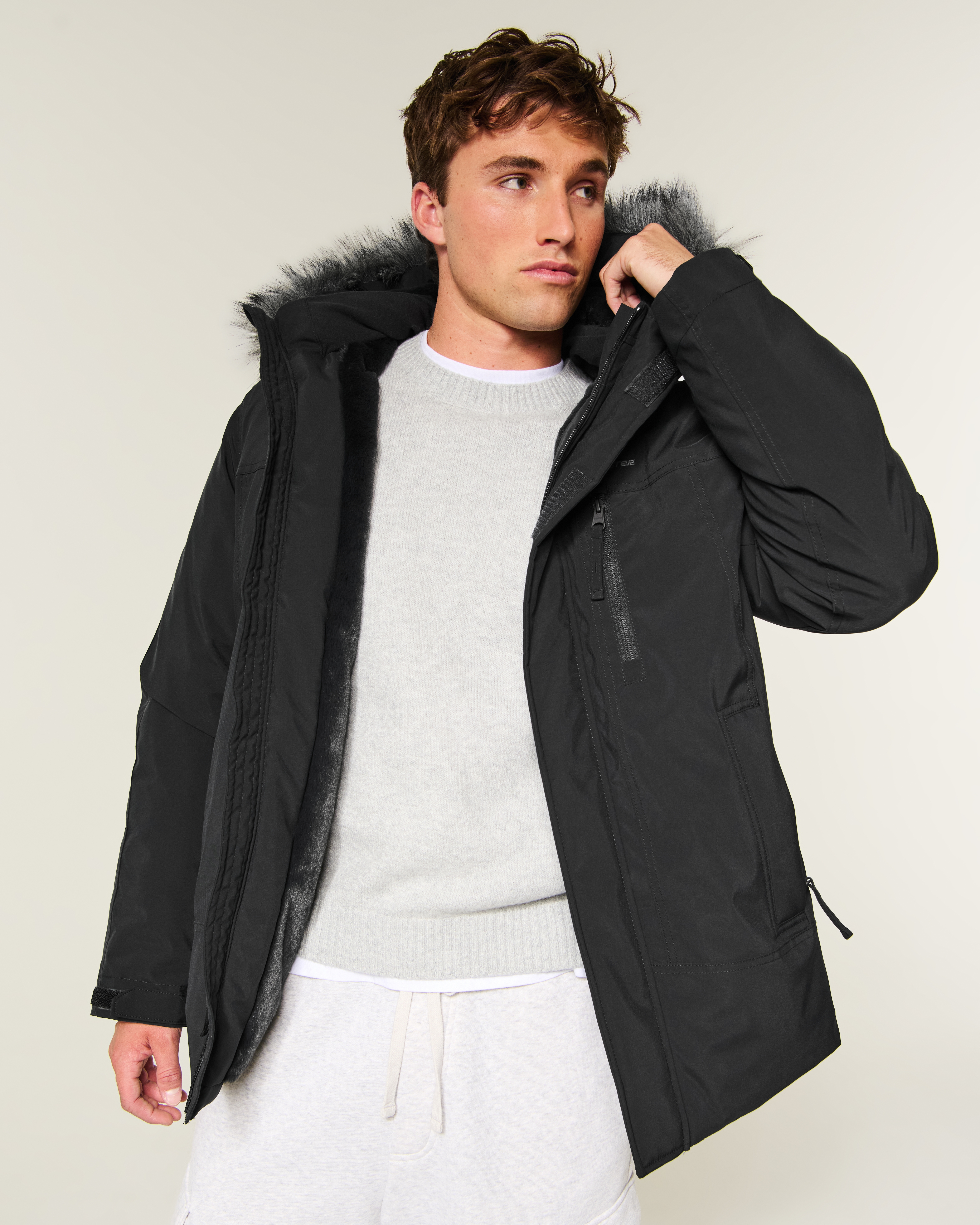 Мужская куртка Hollister All-Weather, цвет: Чёрный — фото 2