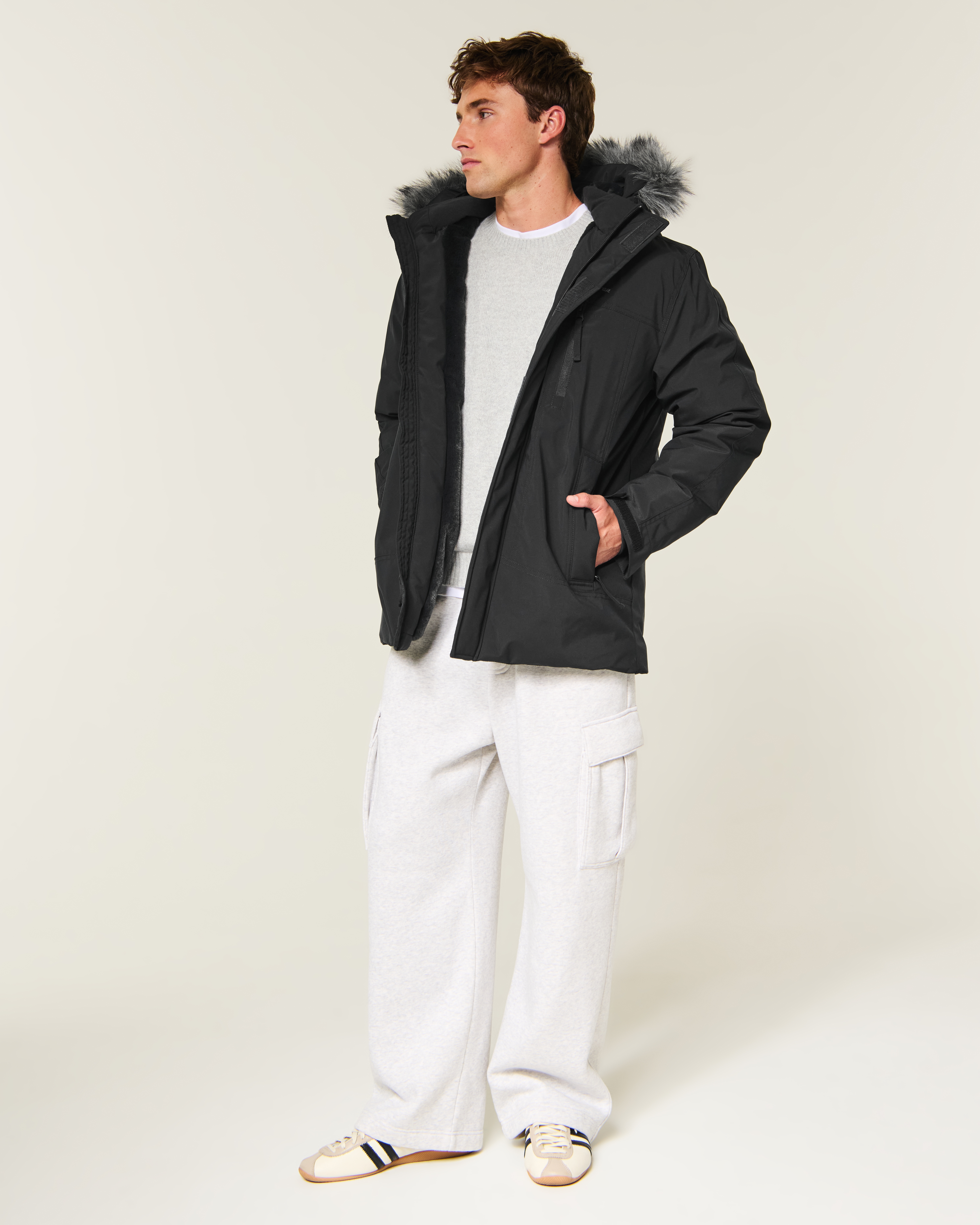 Мужская куртка Hollister All-Weather, цвет: Чёрный — фото 3