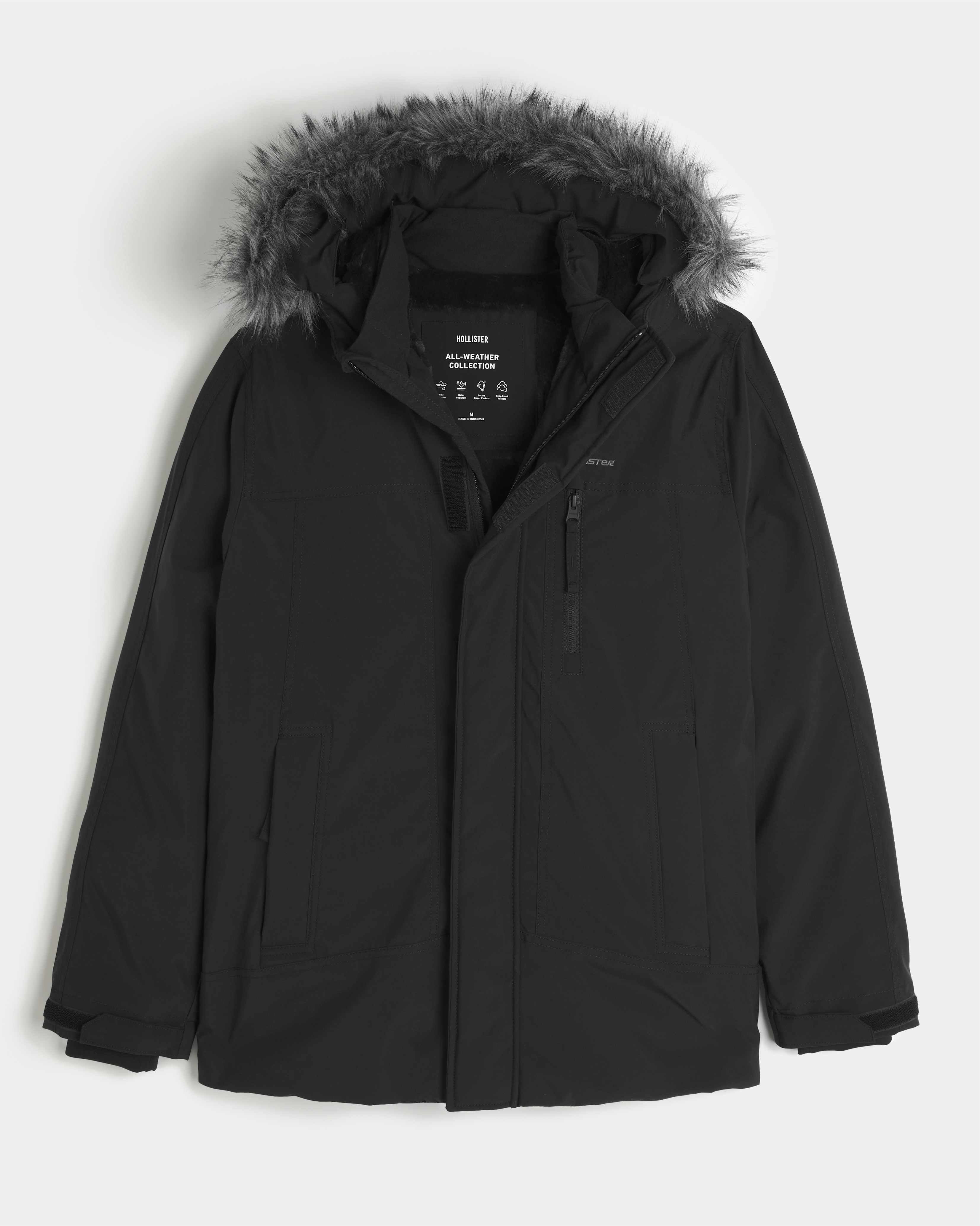 Мужская куртка Hollister All-Weather, цвет: Чёрный — фото 1