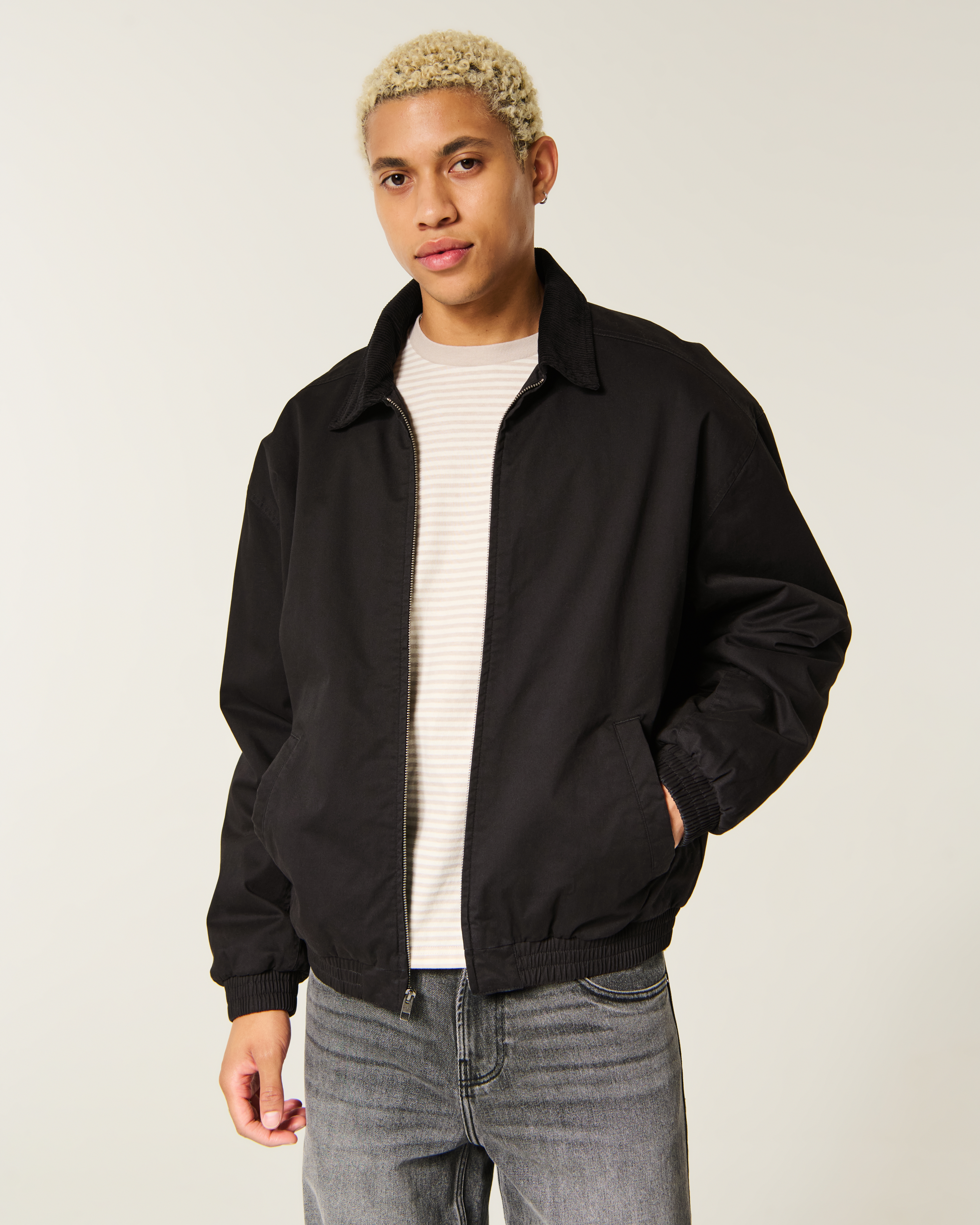 Мужские куртки Hollister Corduroy Collar Bomber Jacket — фото 2