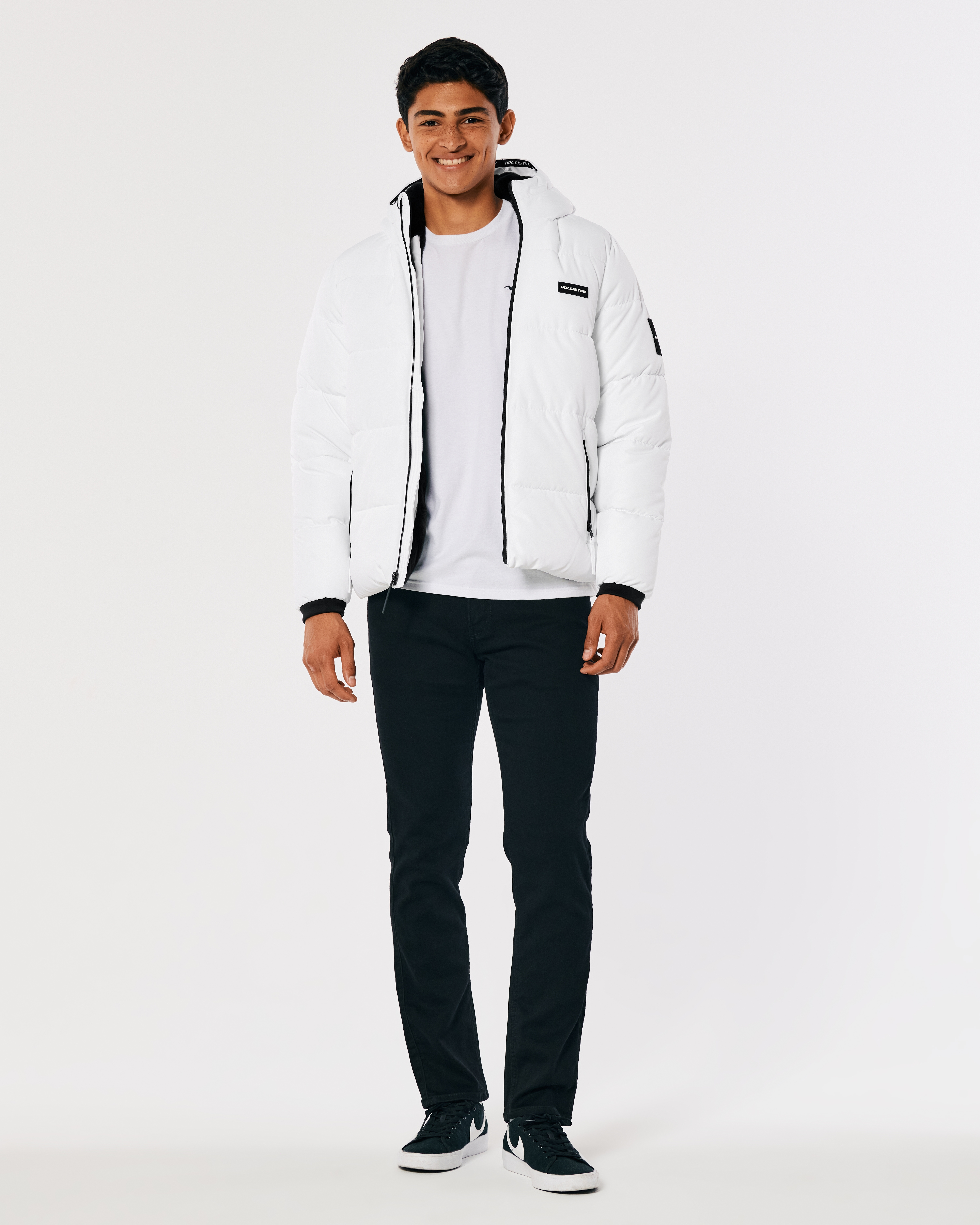 hollister puffer jacket white