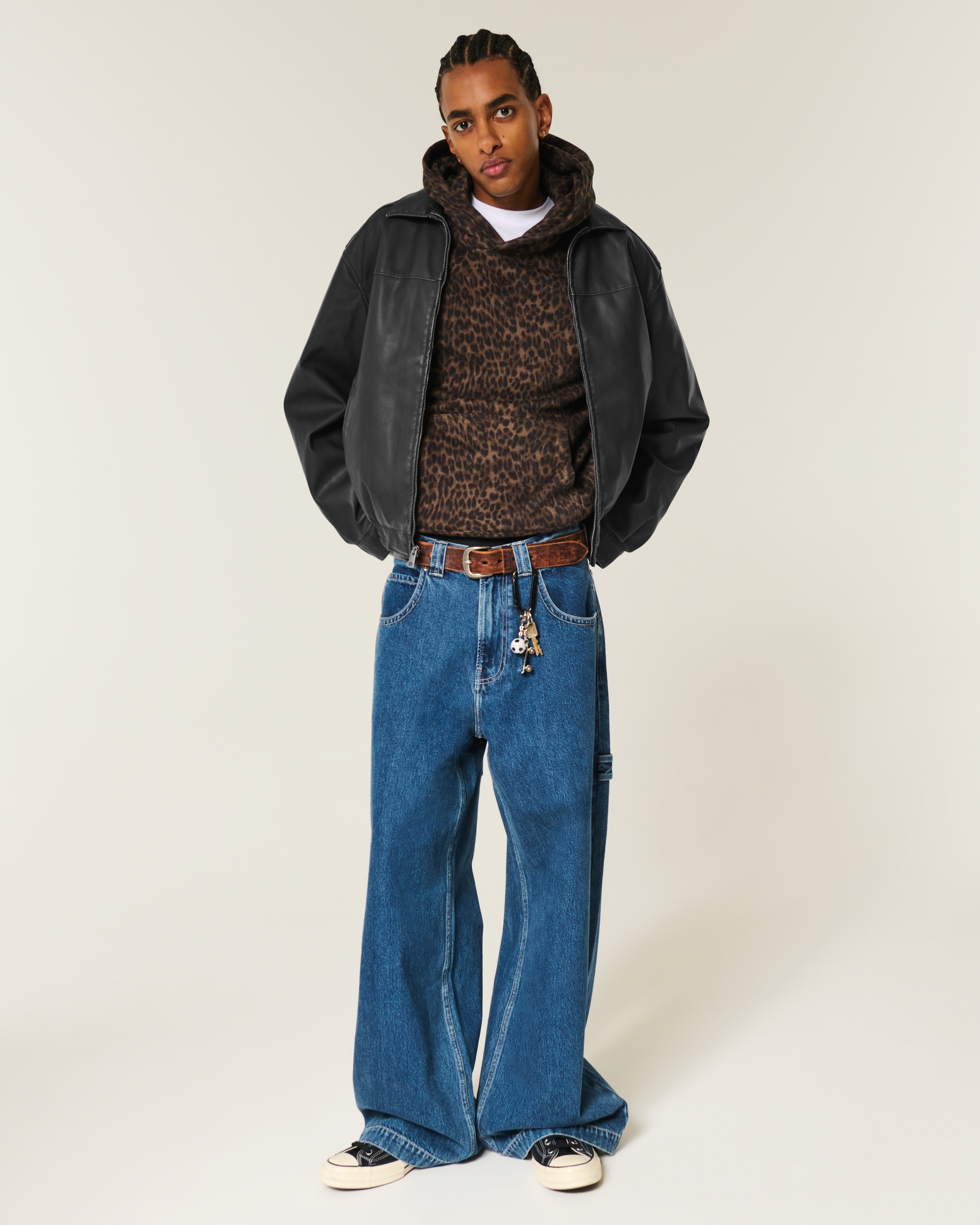 Мужские куртки Hollister Vegan Leather Zip-Up Jacket — фото 3