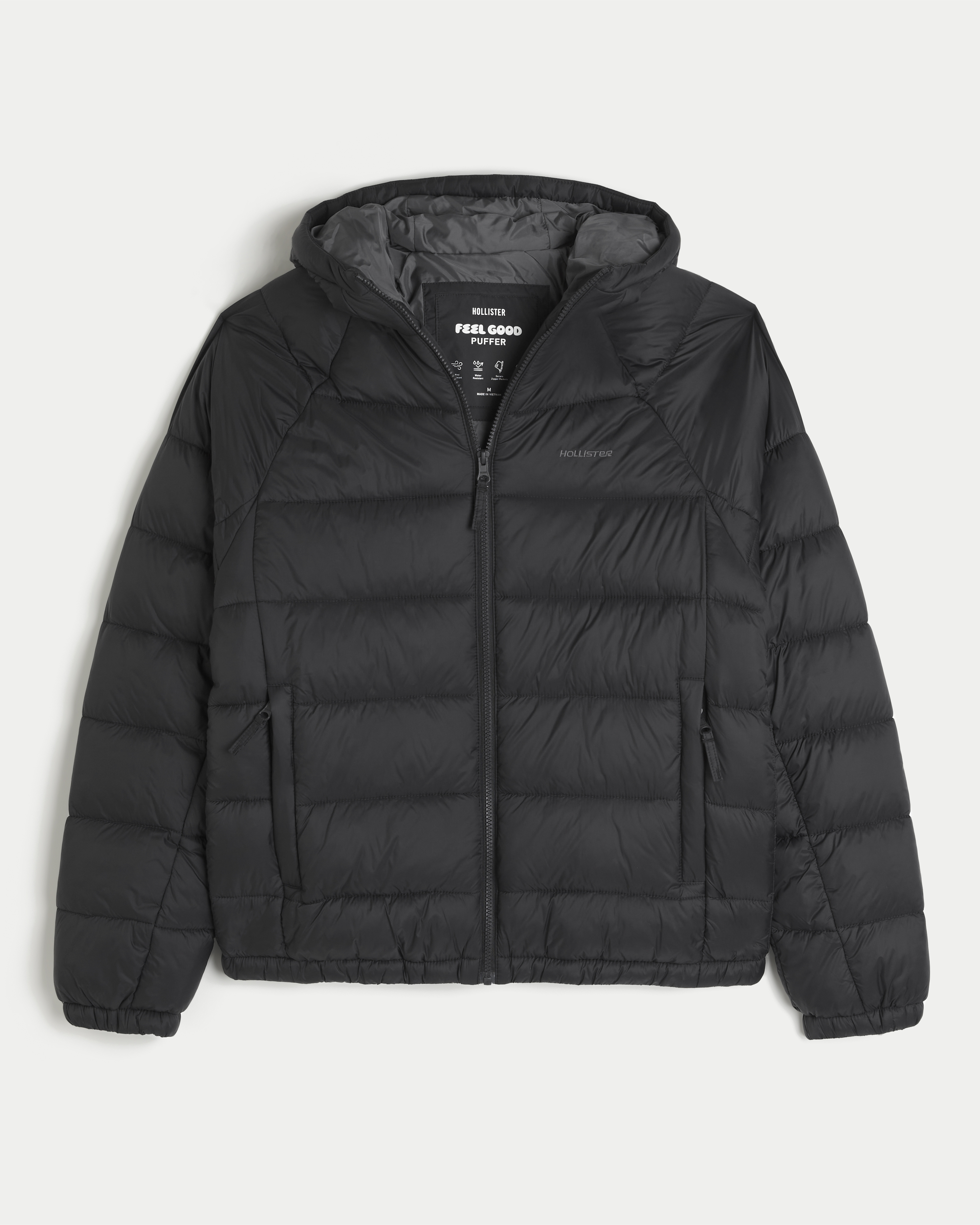 Женская куртка Hollister Feel Good Puffer, цвет: Чёрный