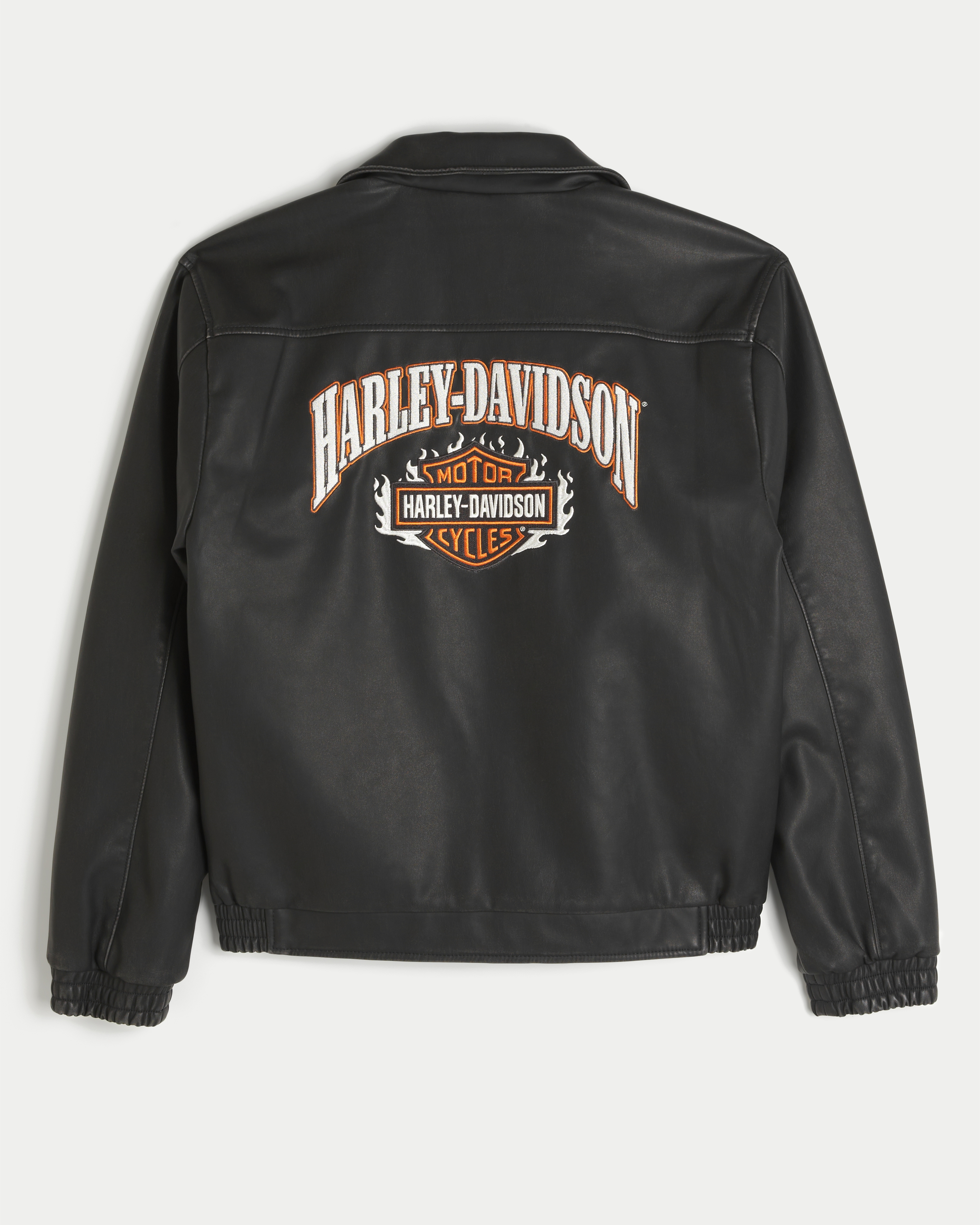 Мужская куртка Hollister Faux Leather Harley-Davidson Graphic, цвет: Угольный