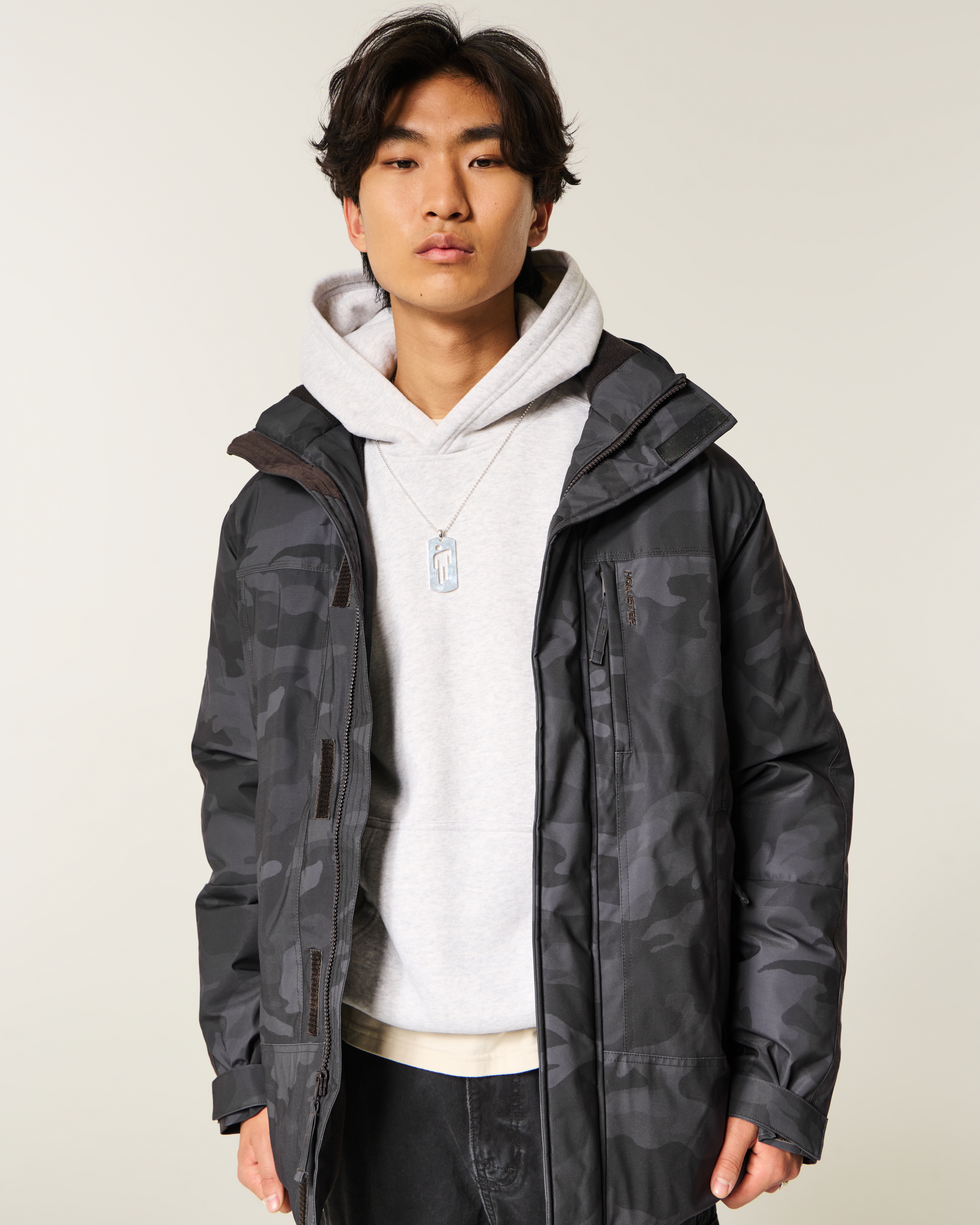 Мужские куртки Hollister Hooded Camo Zip-Up Parka — фото 2