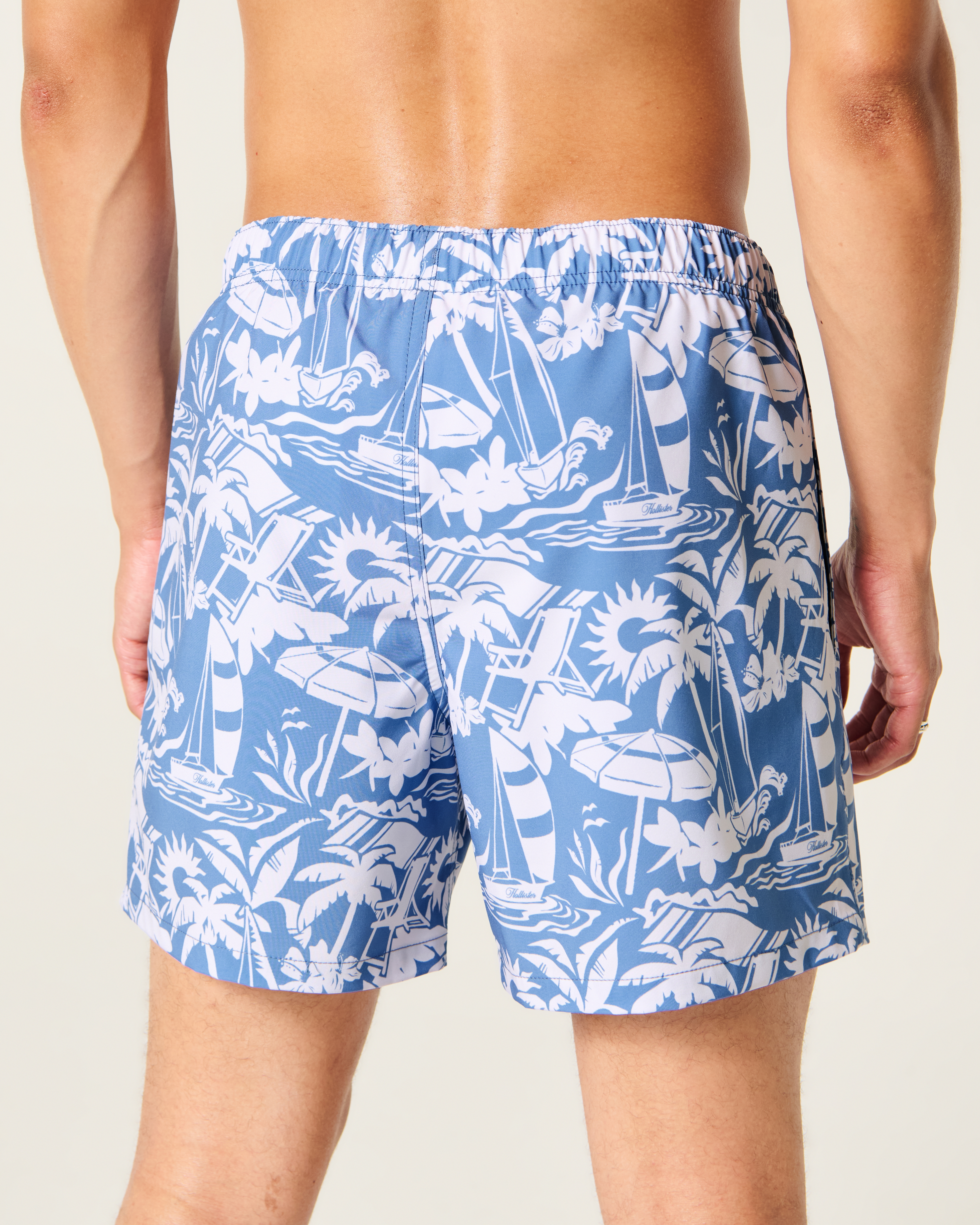 Плавки Vacation для мужчин — Hollister, цвет: Синий с принтом — фото 3