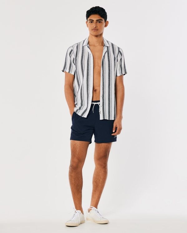 Tipsy Elves Men's Swim Trunks - 7 In Inseam 4-Way Stretch Fabric Compression & Mesh Liner Swimming Shorts For Men Bathing Suit - Neon 2 In 1 Shorts - Blue Grease Lightning