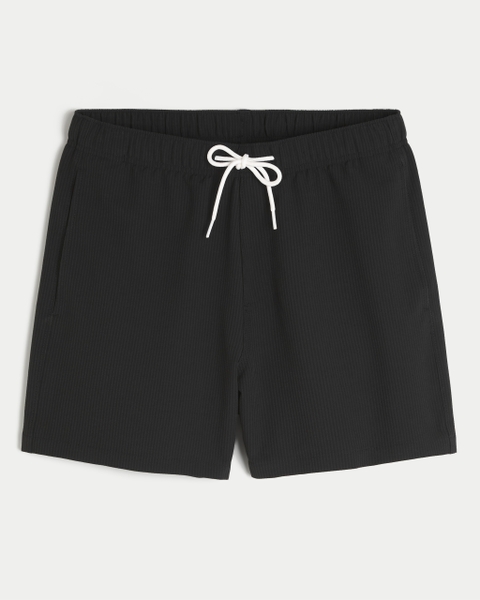 Мужские Hollister Mid-Thigh Seersucker Swim Trunks