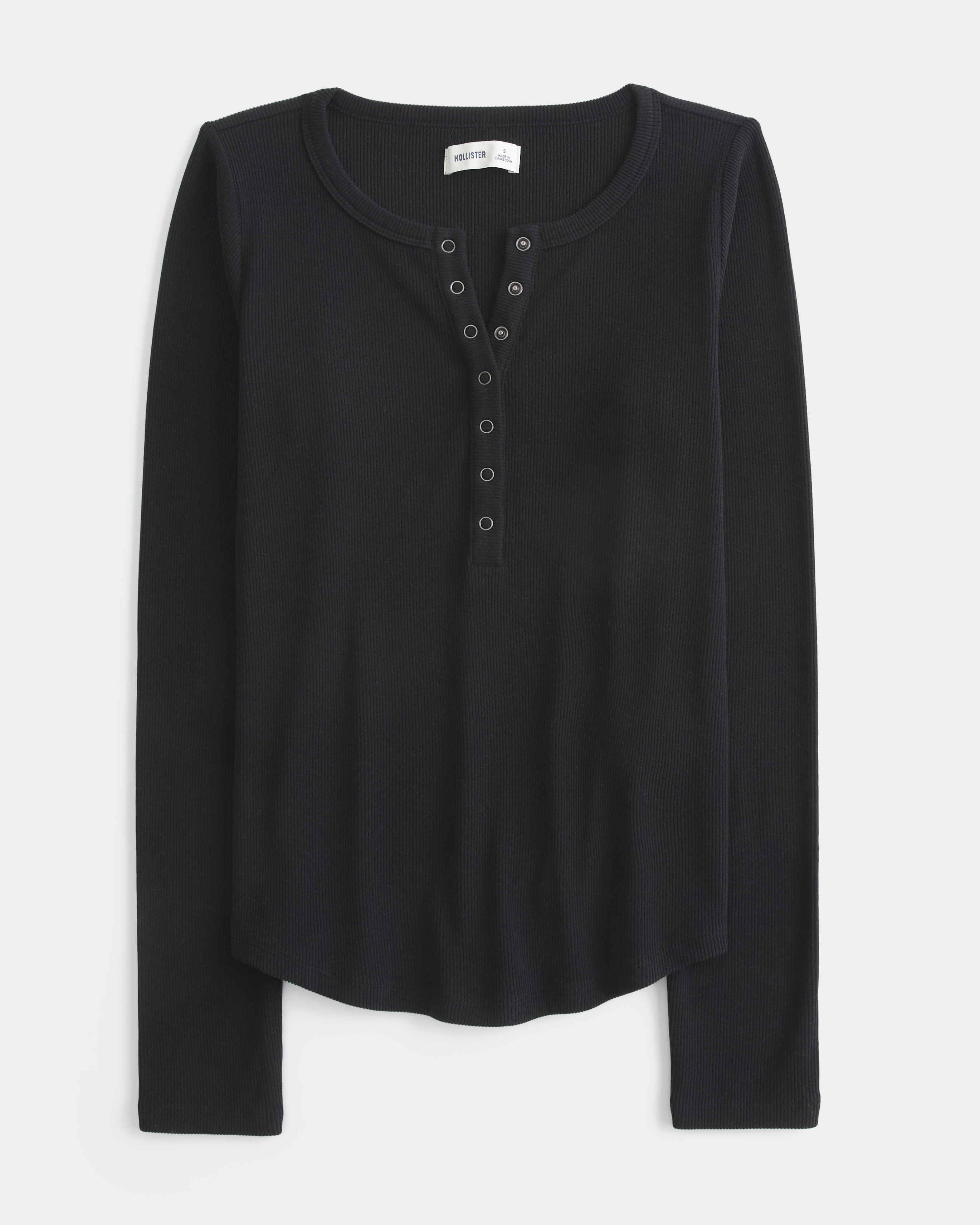 Женские топы Hollister Cozy Rib Seamless Fabric Snap Henley