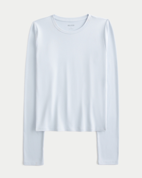 Женские футболки Hollister Long-Sleeve Soft Seamless Fabric Crew Baby Tee