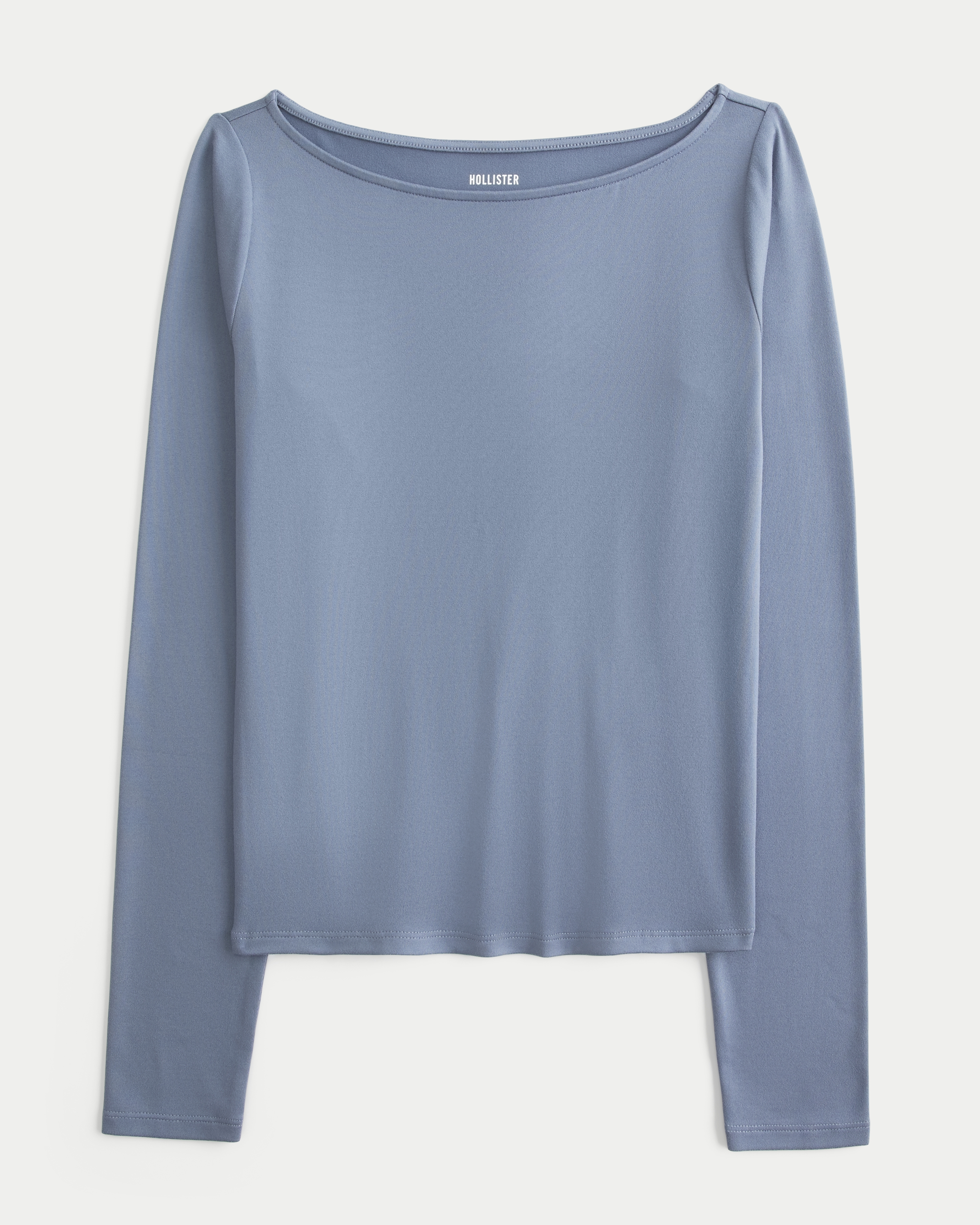Женские топы Hollister Long-Sleeve Soft Seamless Fabric Slash-Neck Top