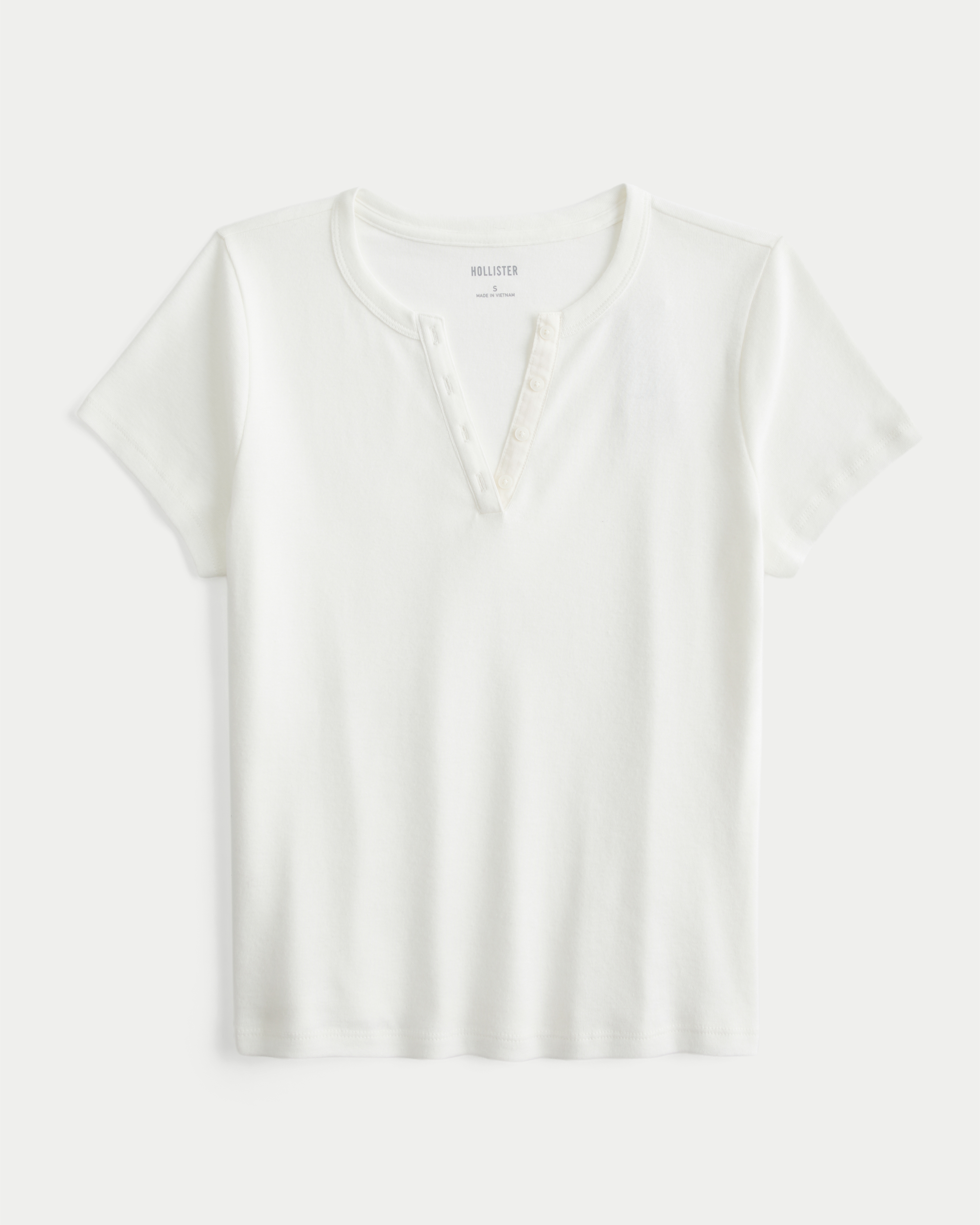 Женские футболки Hollister Cotton Notch-Neck Henley T-Shirt