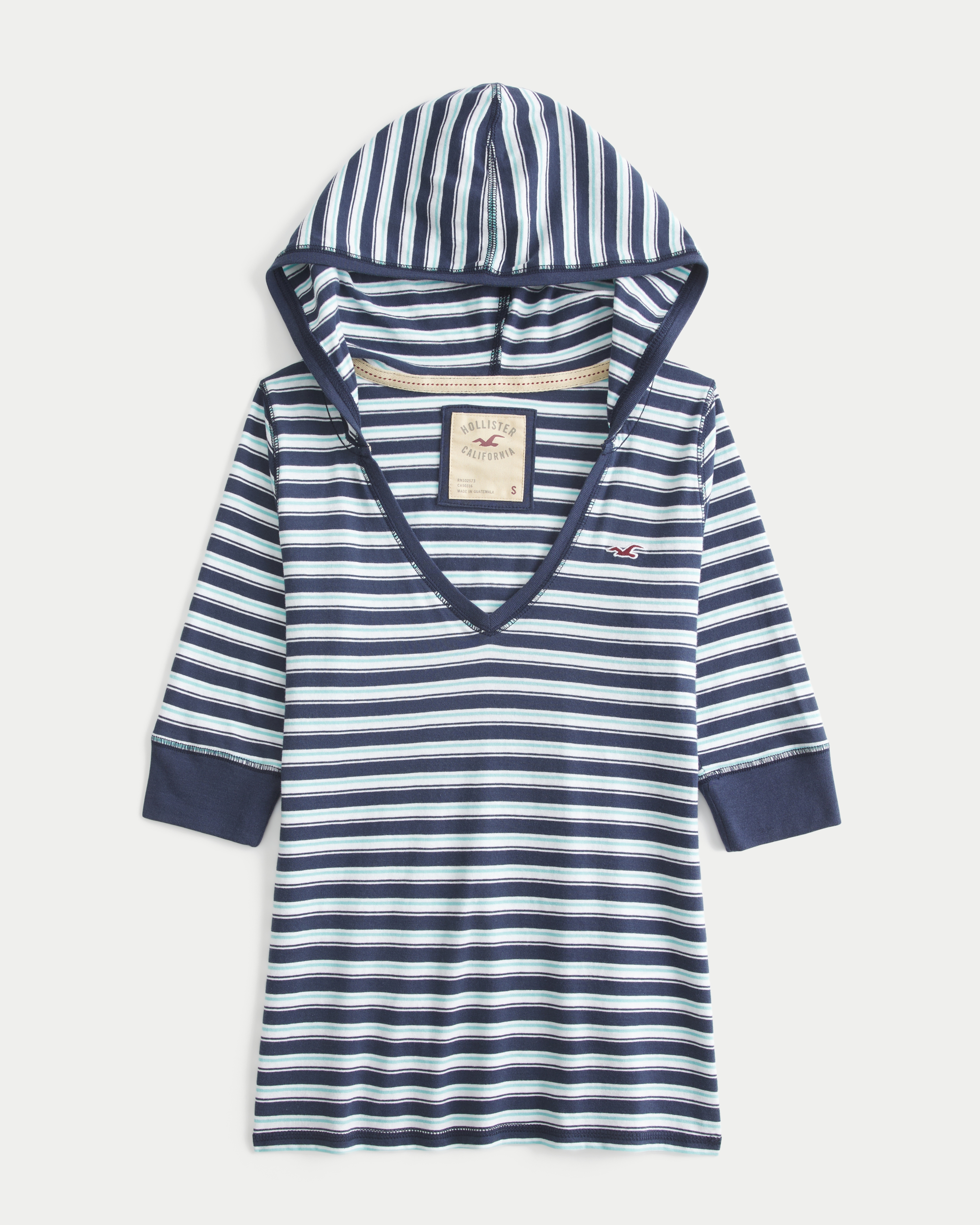 Женские футболки Hollister Half-Sleeve Hooded V-Neck T-Shirt