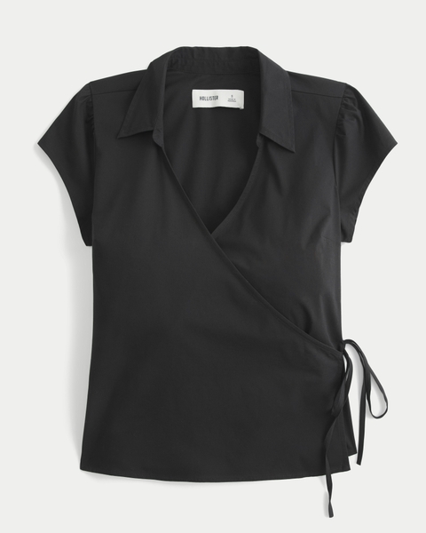 Женские рубашки Hollister Short-Sleeve Wrap Shirt