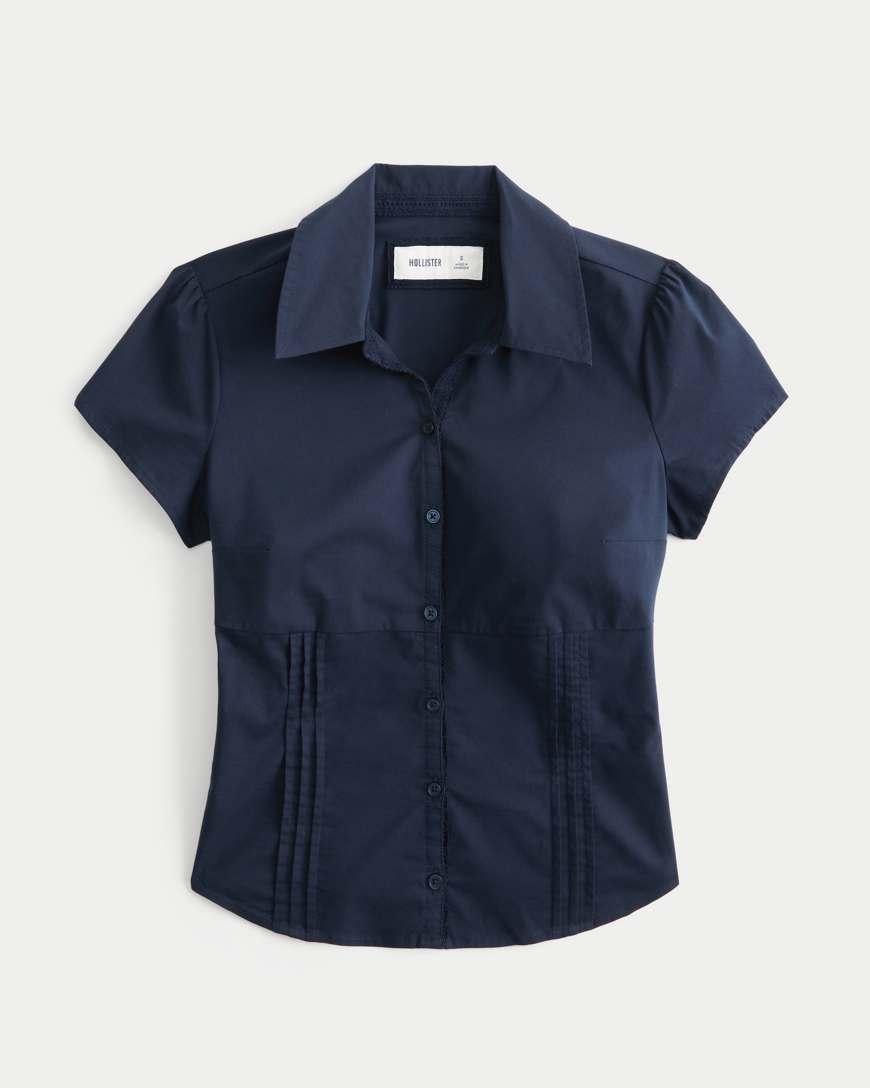 Женские рубашки Hollister Short-Sleeve Poplin Shirt