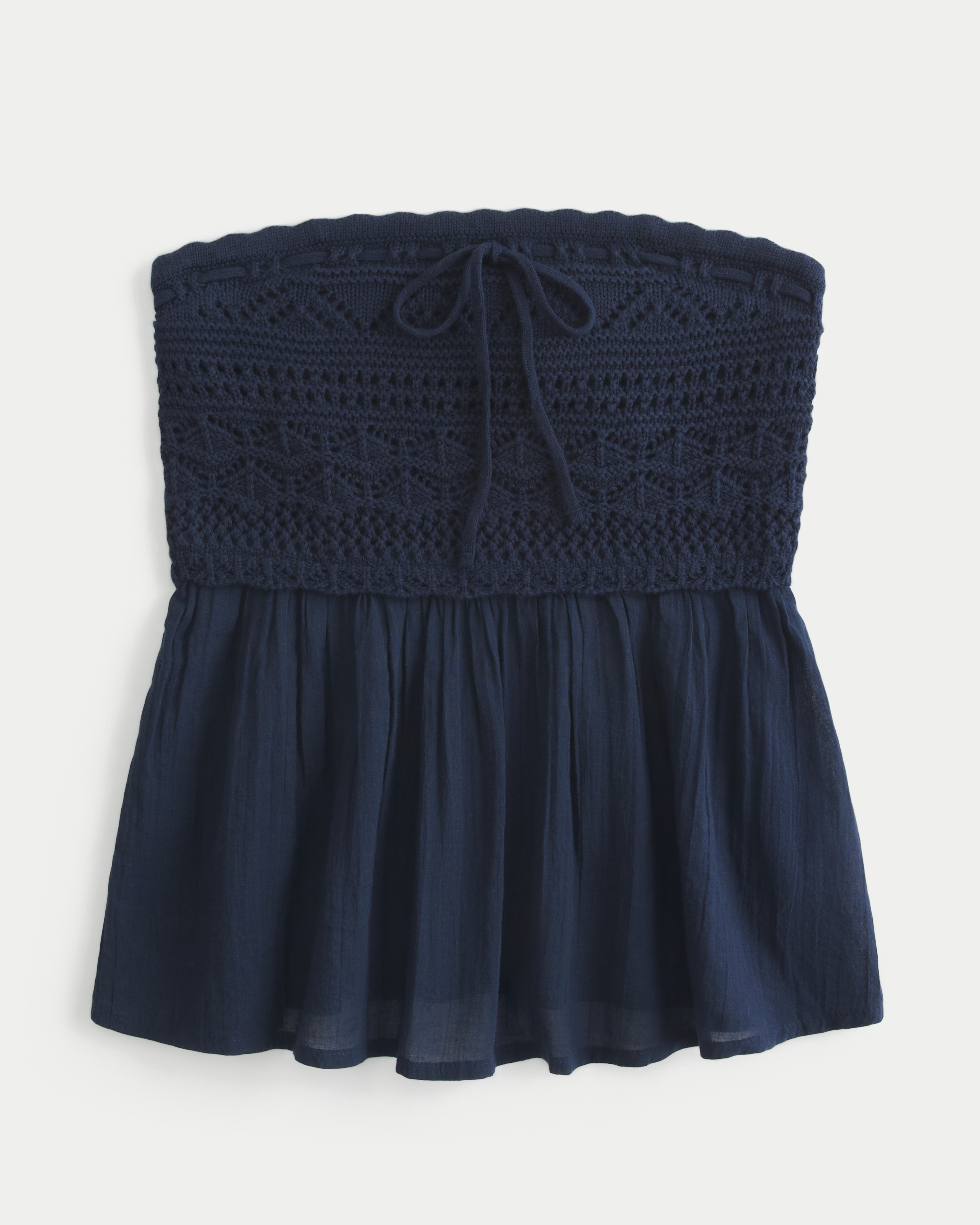 Женские топы Hollister Easy Crochet-Style Fabric Mix Strapless Top