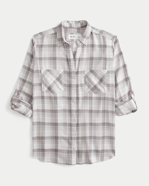 Женские рубашки Hollister Oversized Flannel Shirt