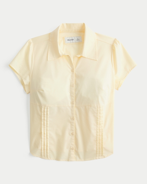 Женские рубашки Hollister Short-Sleeve Button Front Shirt