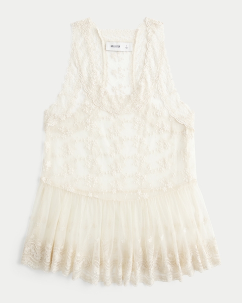 Женские топы Hollister All-Over Lace Racerback Tank