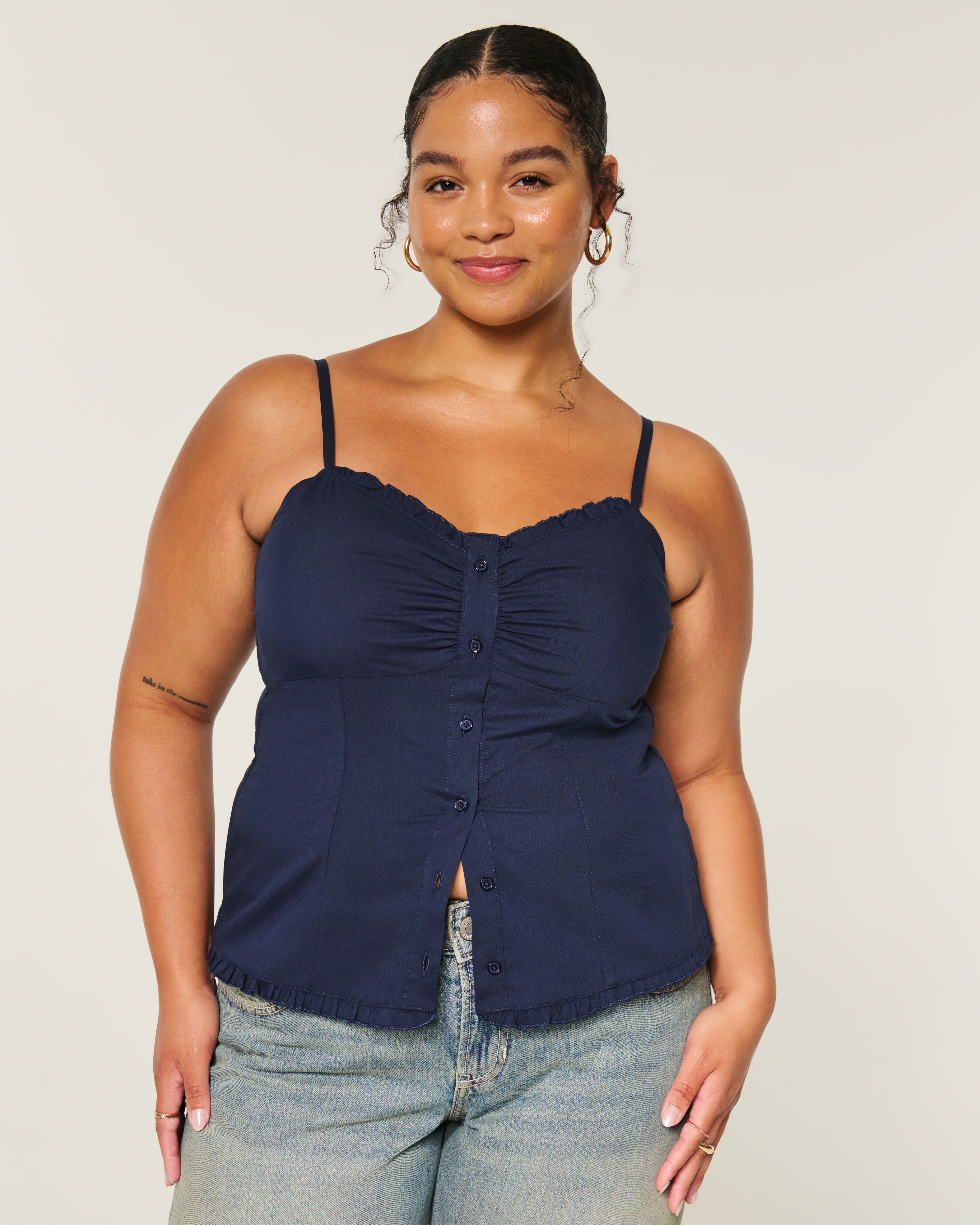 Женские топы Hollister Button Front Tank — фото 2