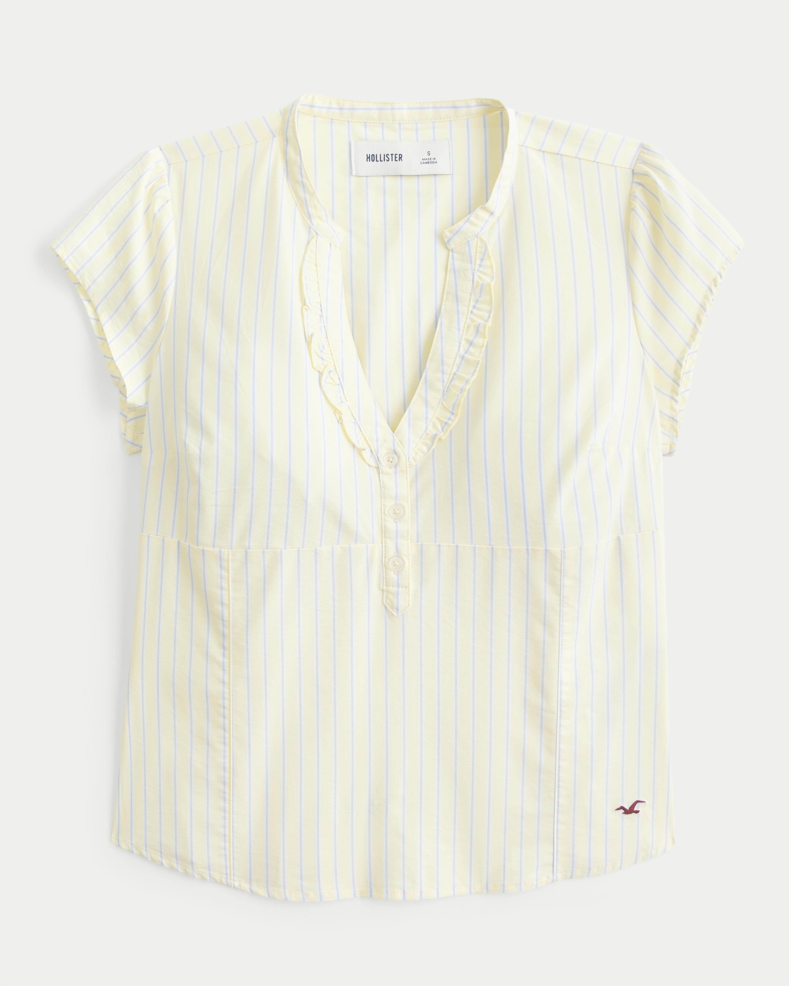 Женские рубашки Hollister Short-Sleeve Icon Henley Shirt
