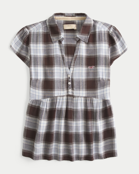 Женские рубашки Hollister Easy Babydoll Shirt