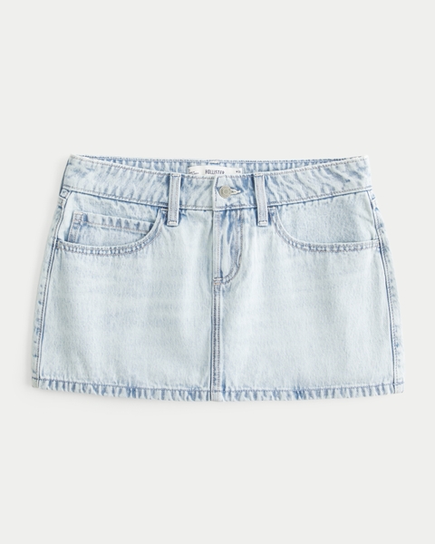 Женские юбки Hollister Low-Rise Railroad Stripe Denim Mini Skort