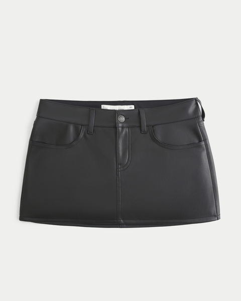 Женские юбки Hollister Low-Rise Medium Wash Studded Denim Mini Skort