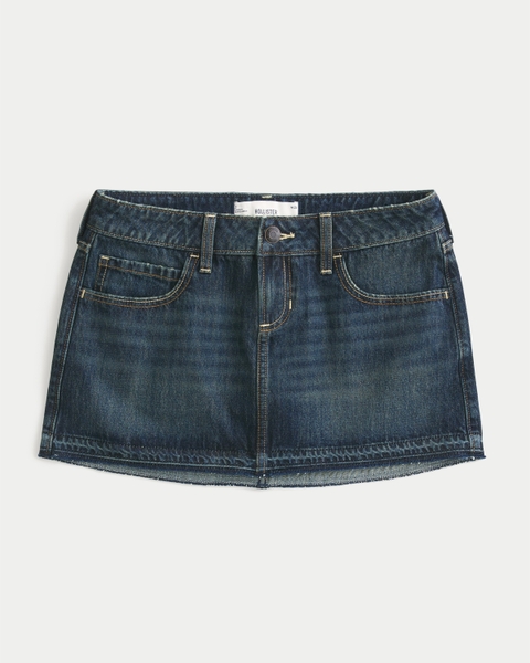 Женские юбки Hollister Curvy Low-Rise Denim Mini Skort