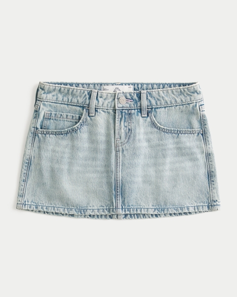 Женские юбки Hollister + Kappa Low-Rise Denim Mini Skort