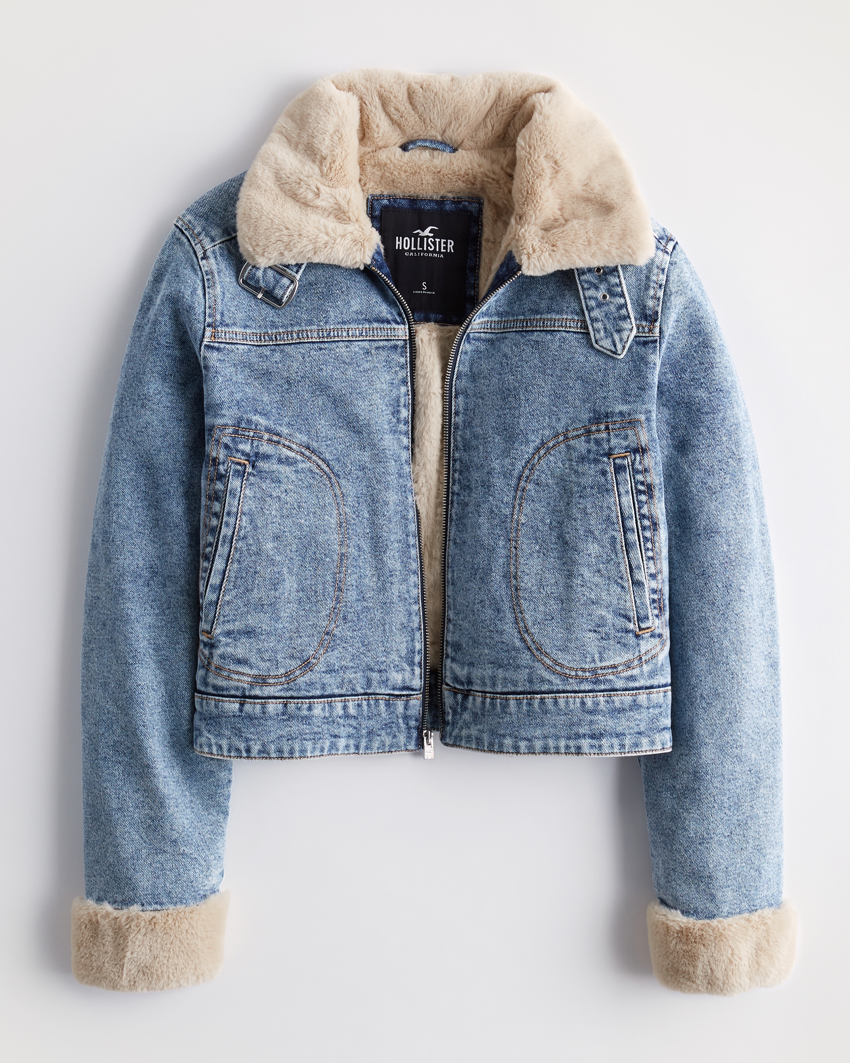 furlined denim jacket