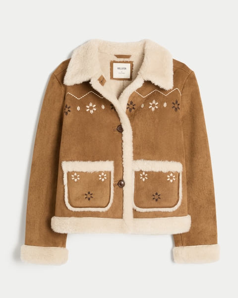 Женские куртки Hollister Faux Shearling Jacket