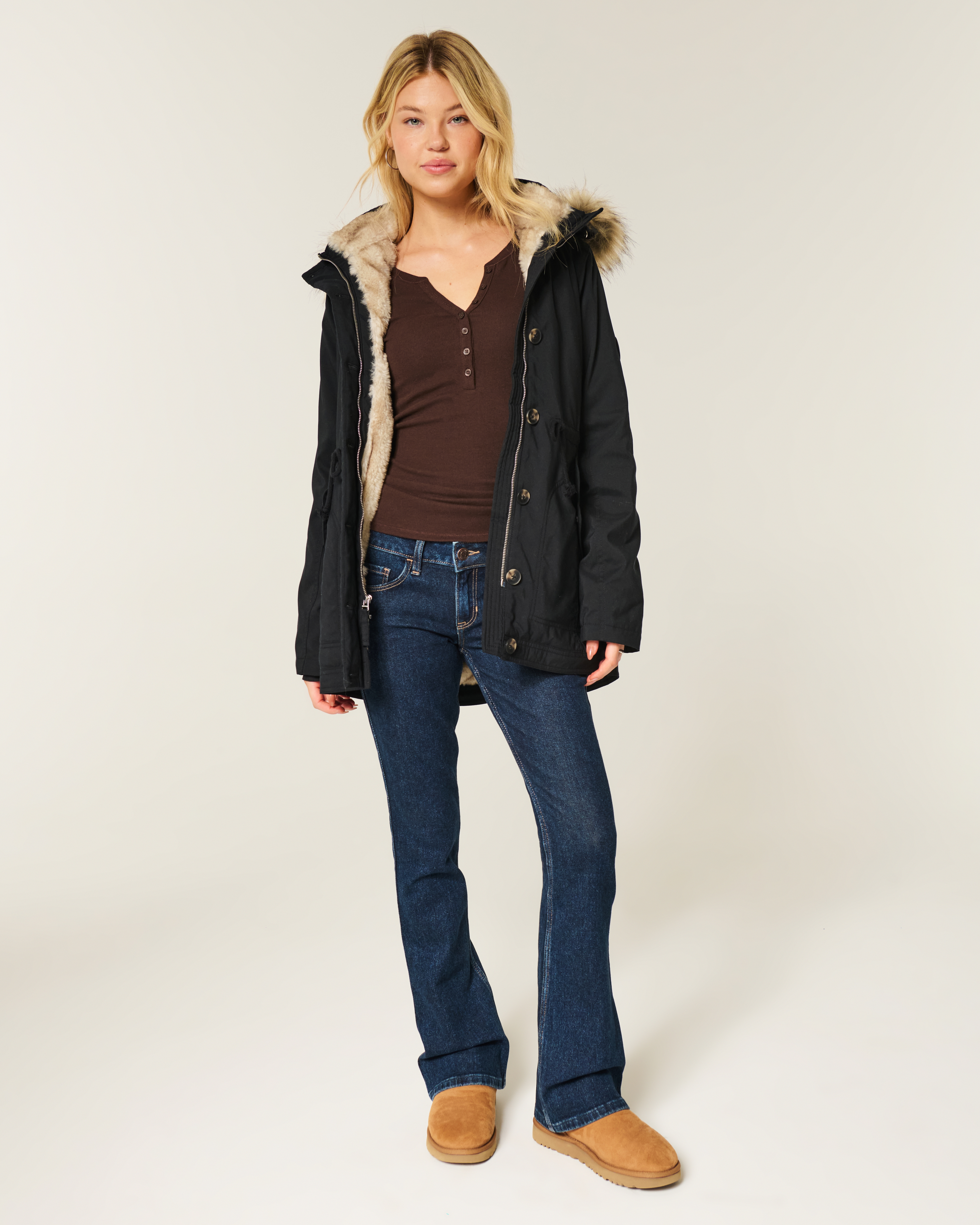 Женские куртки Hollister Faux Fur-Lined Parka — фото 3