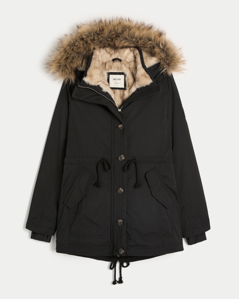 Женские куртки Hollister Faux Fur-Lined Parka