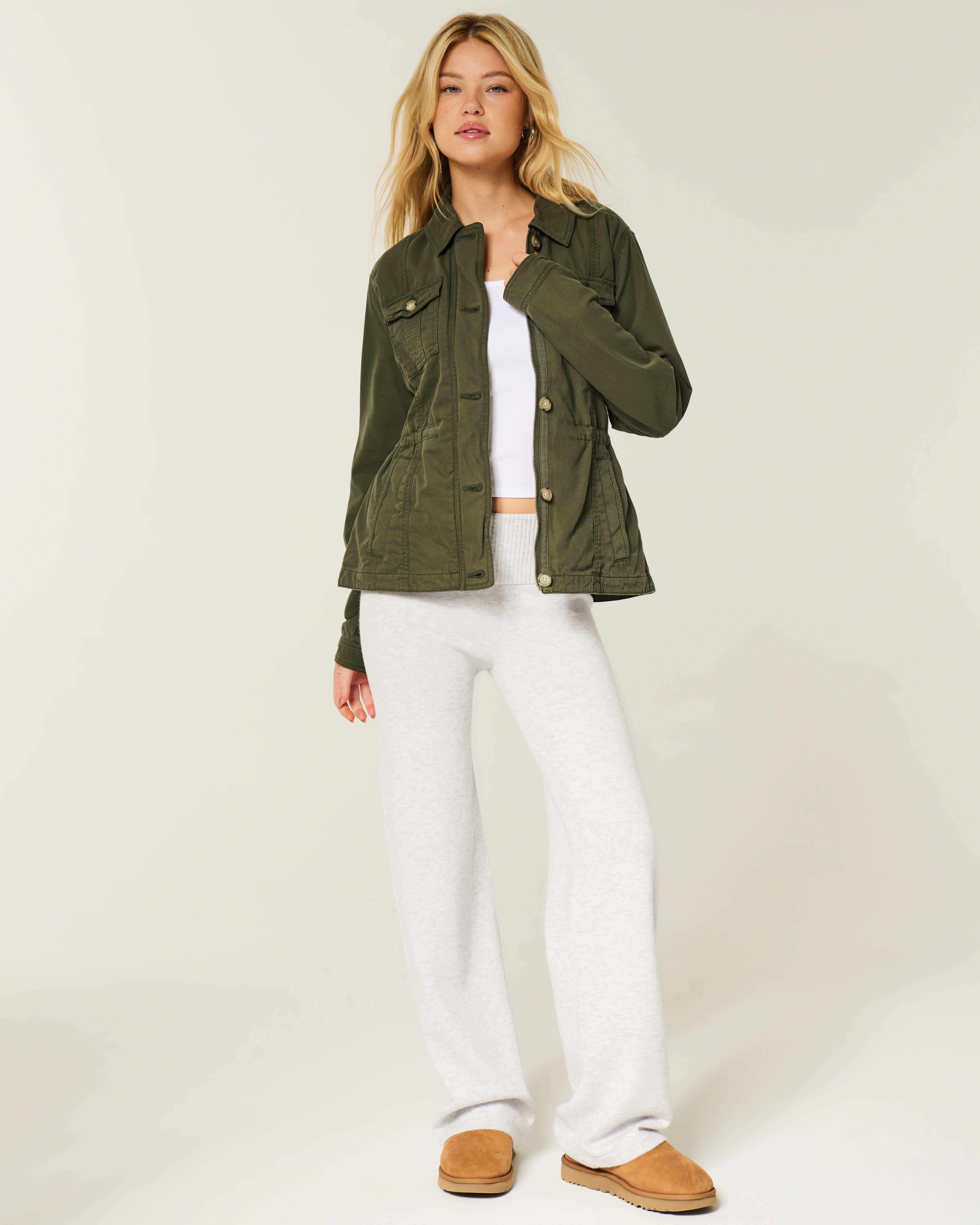 Женские куртки Hollister Twill Y2K Military Jacket — фото 3
