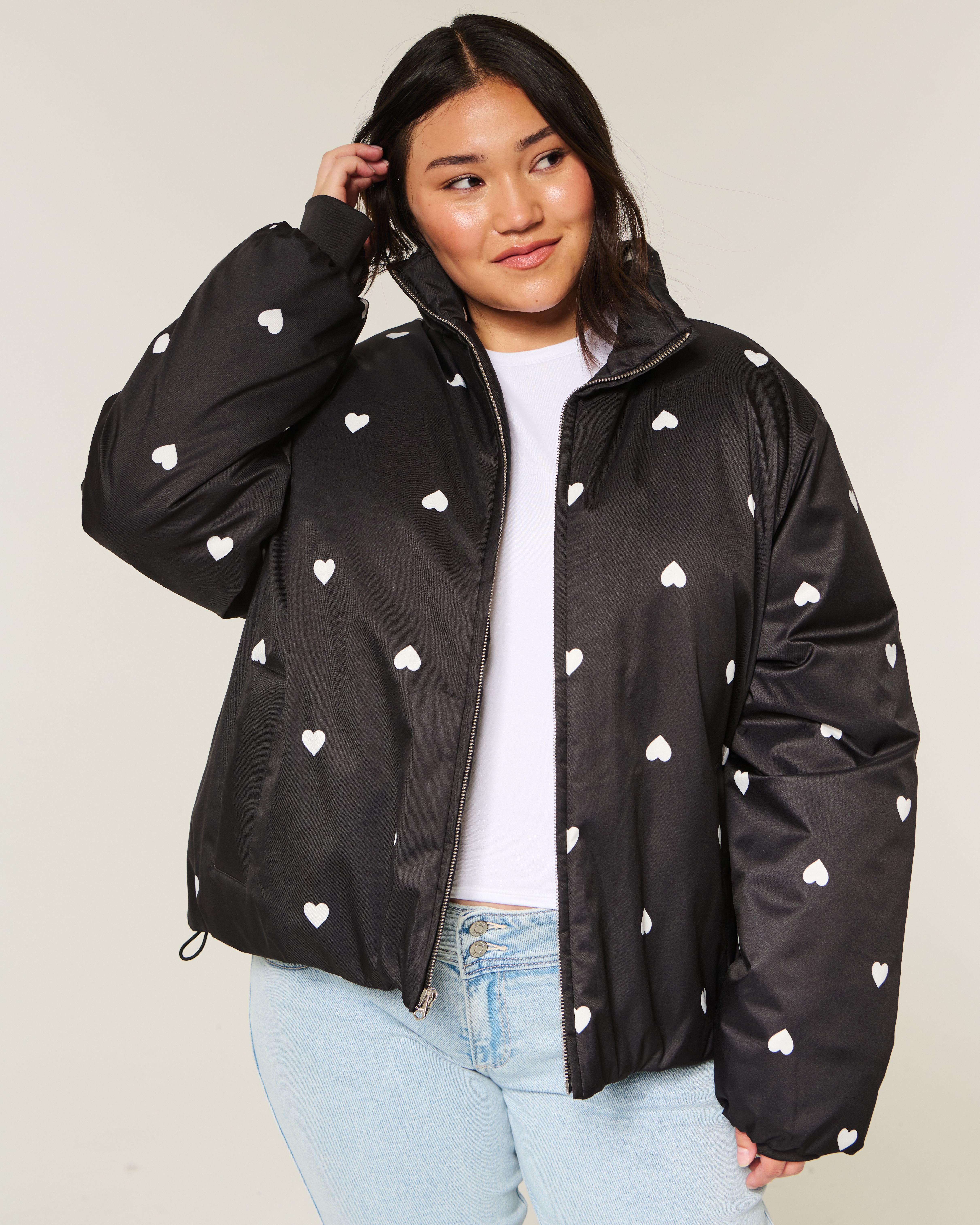 Женские куртки Hollister Zip-Up Pattern Puffer Jacket — фото 2