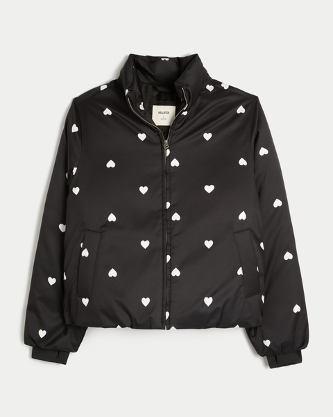 Женские куртки Hollister Zip-Up Pattern Puffer Jacket
