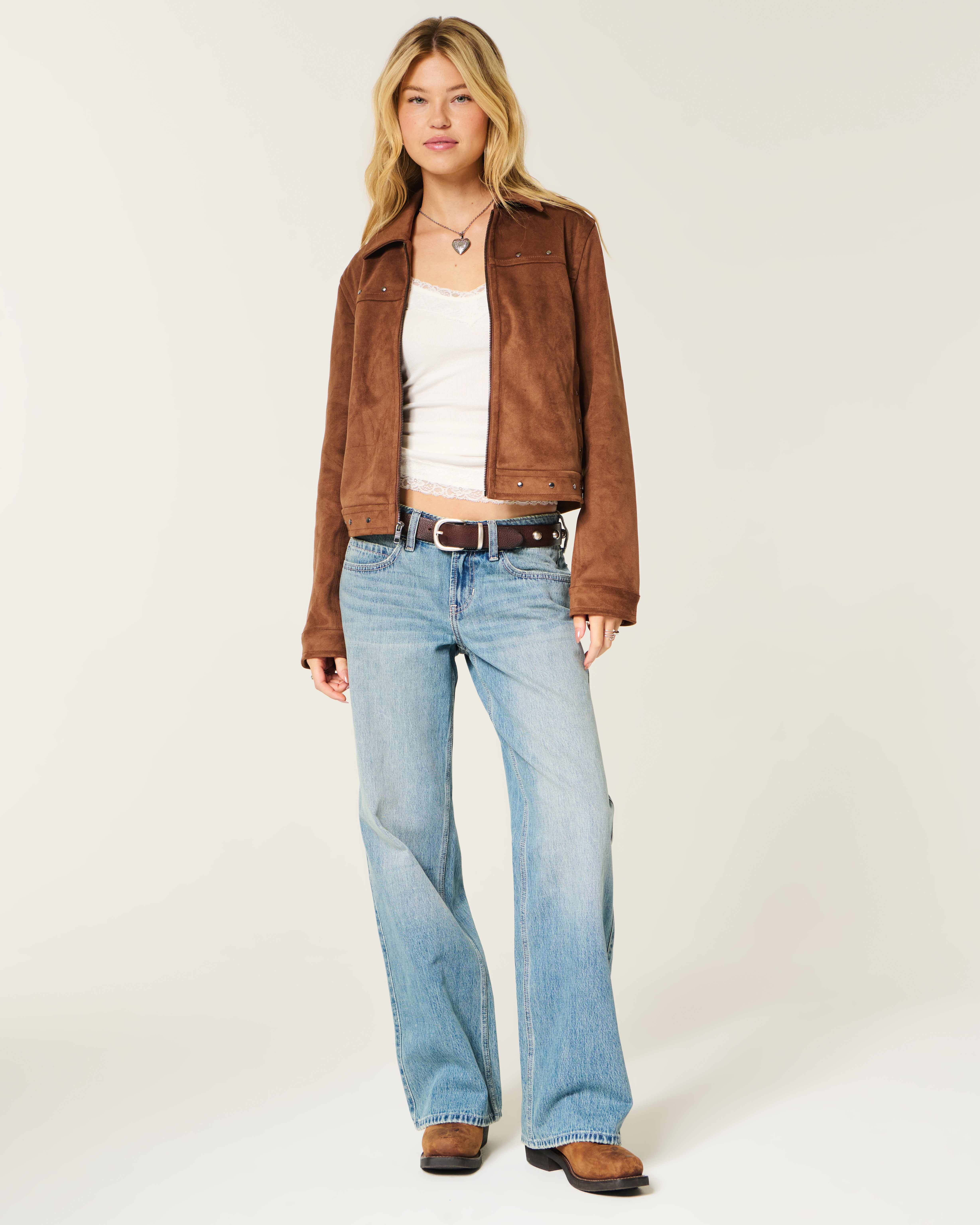 Женские куртки Hollister Faux Suede Boho Jacket — фото 3