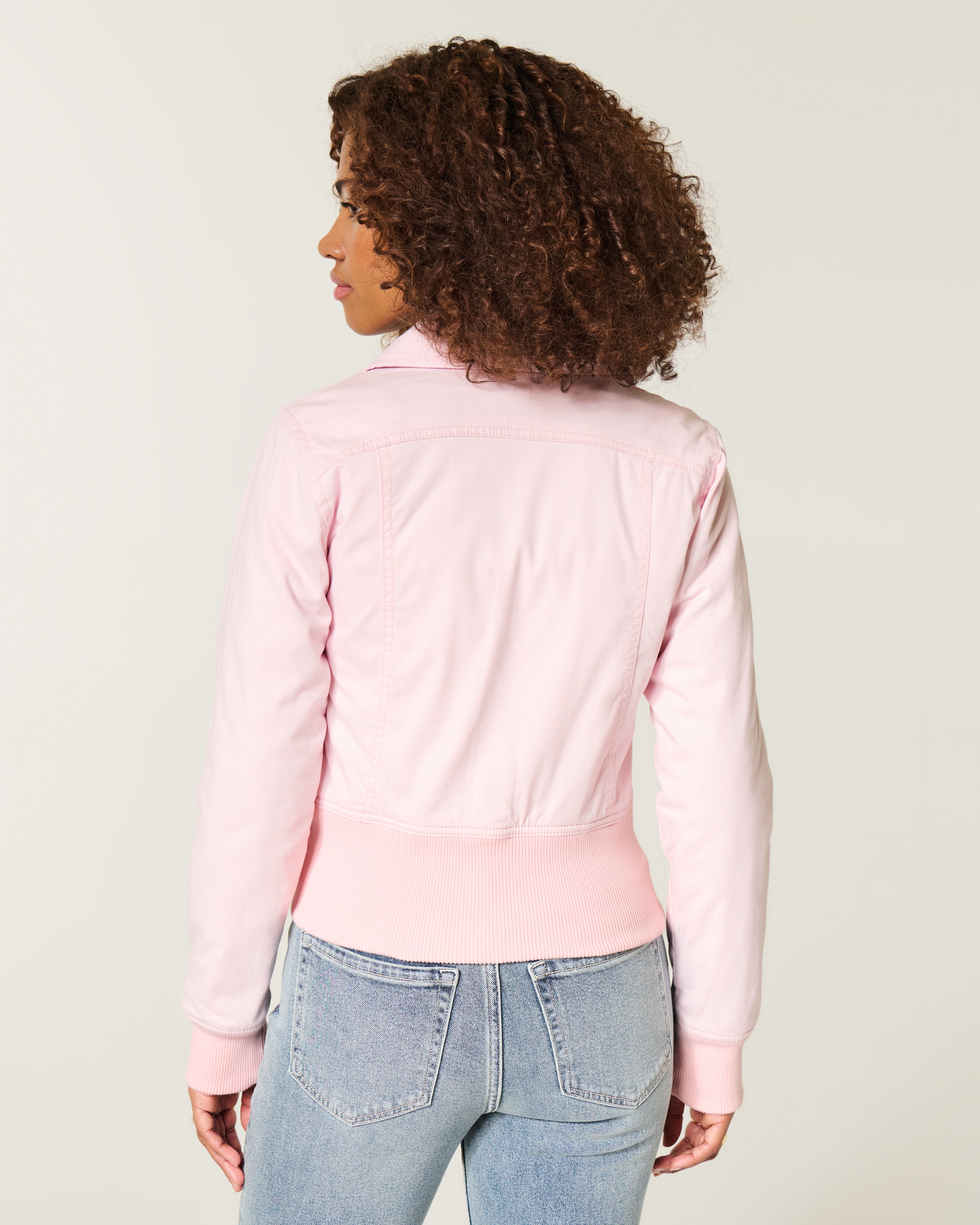 Женские куртки Hollister Twill Zip-Up Jacket — фото 3