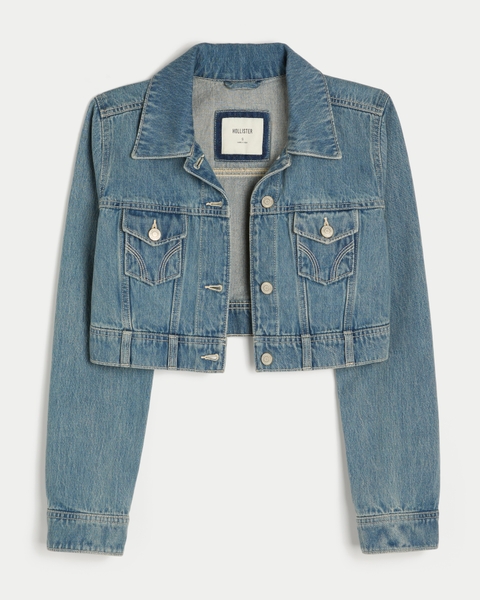 Женские куртки Hollister Crop Mini Denim Jacket